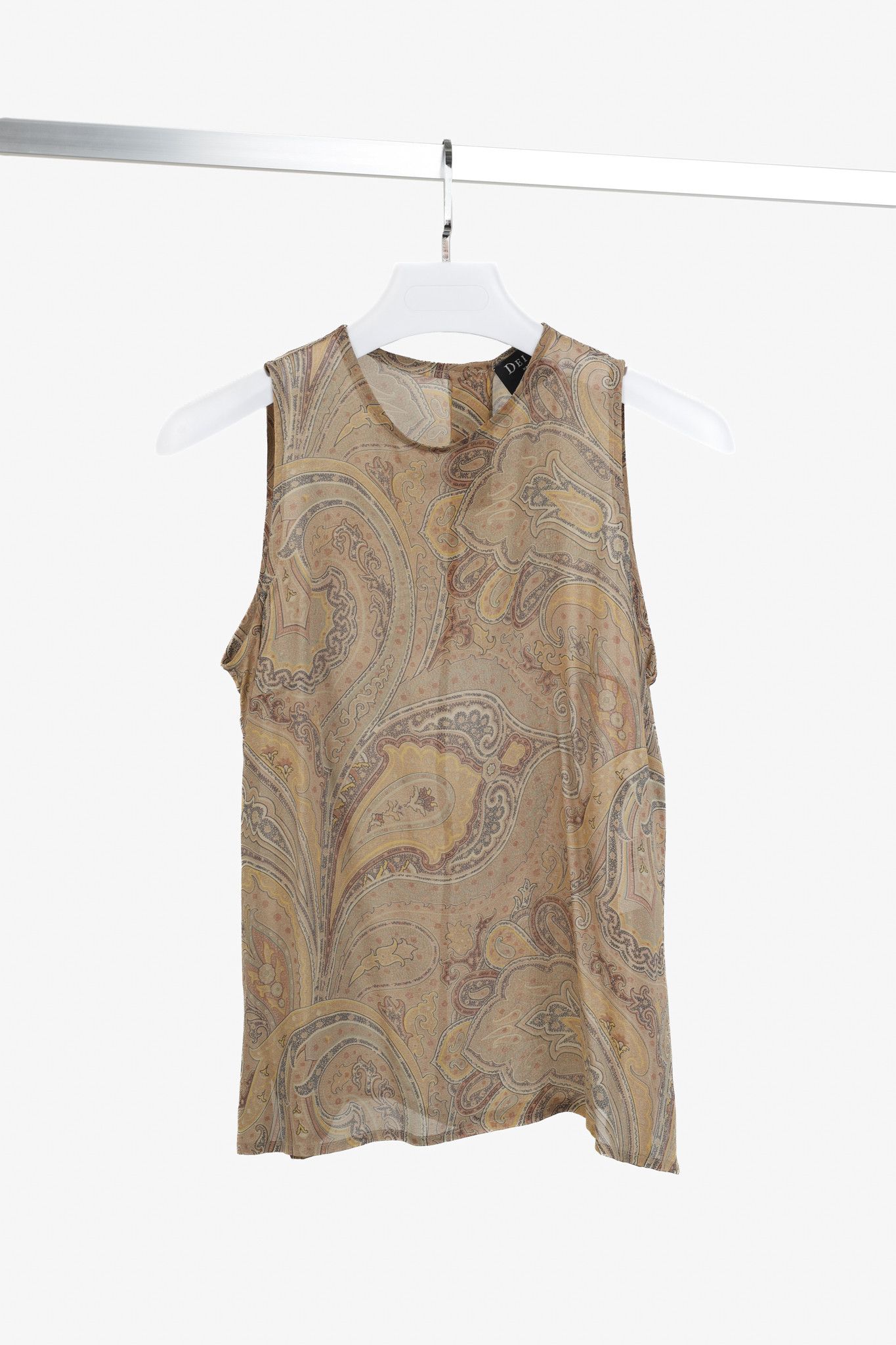 Other Dei Tre for Holt Renfrew Browns Paisley Silk Tank Size L / US 10 / IT 46 - 1 Thumbnail