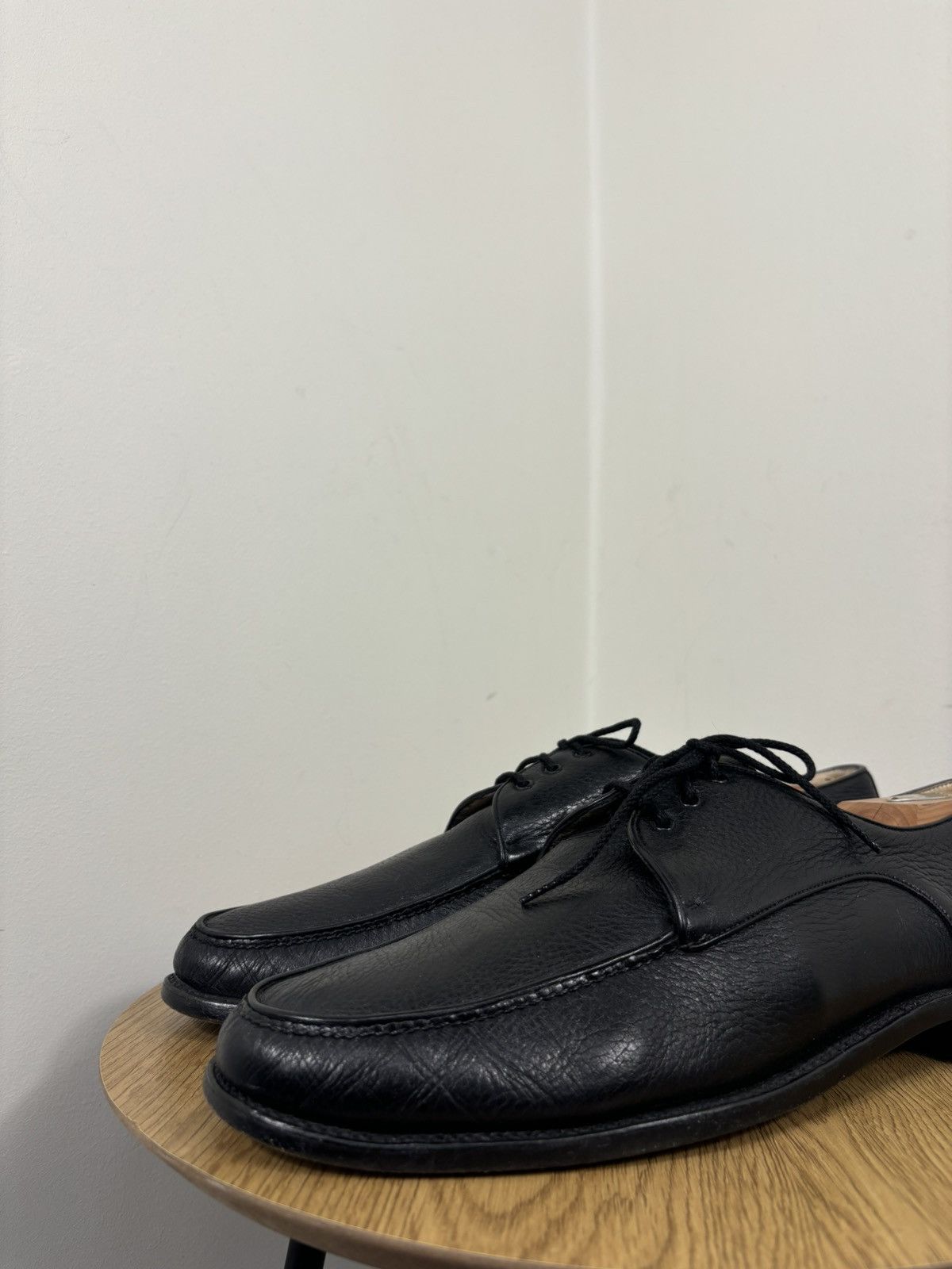 Gravati Gravati Vintage Black Leather Split-Toe Lace-Up Dress Shoes Size US 11.5 / EU 44-45 - 9 Thumbnail