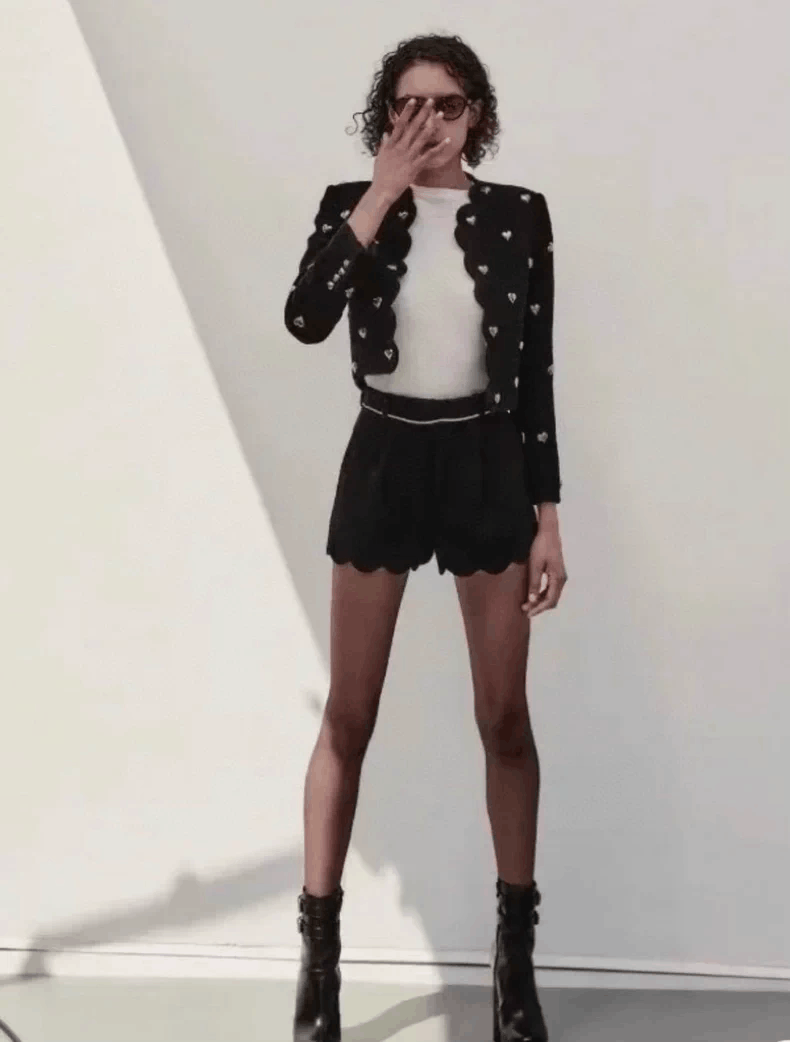Saint Laurent Paris Saint Laurent Paris Black wavy shorts Size 39" - 7 Thumbnail