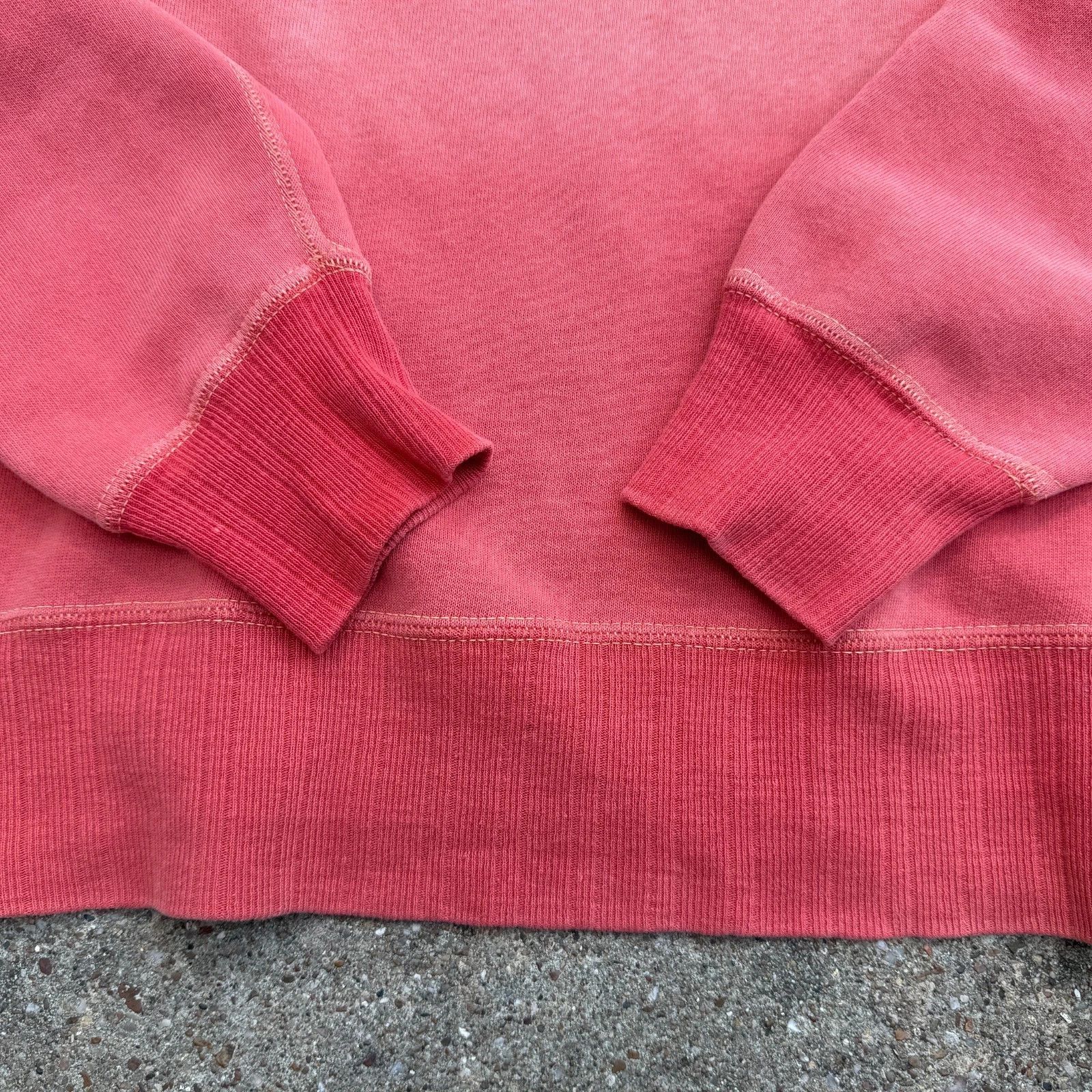 Vintage VTG 40s Double V Crewneck Sweatshirt Red Pink Salmon Faded Size US L / EU 52-54 / 3 - 4 Thumbnail