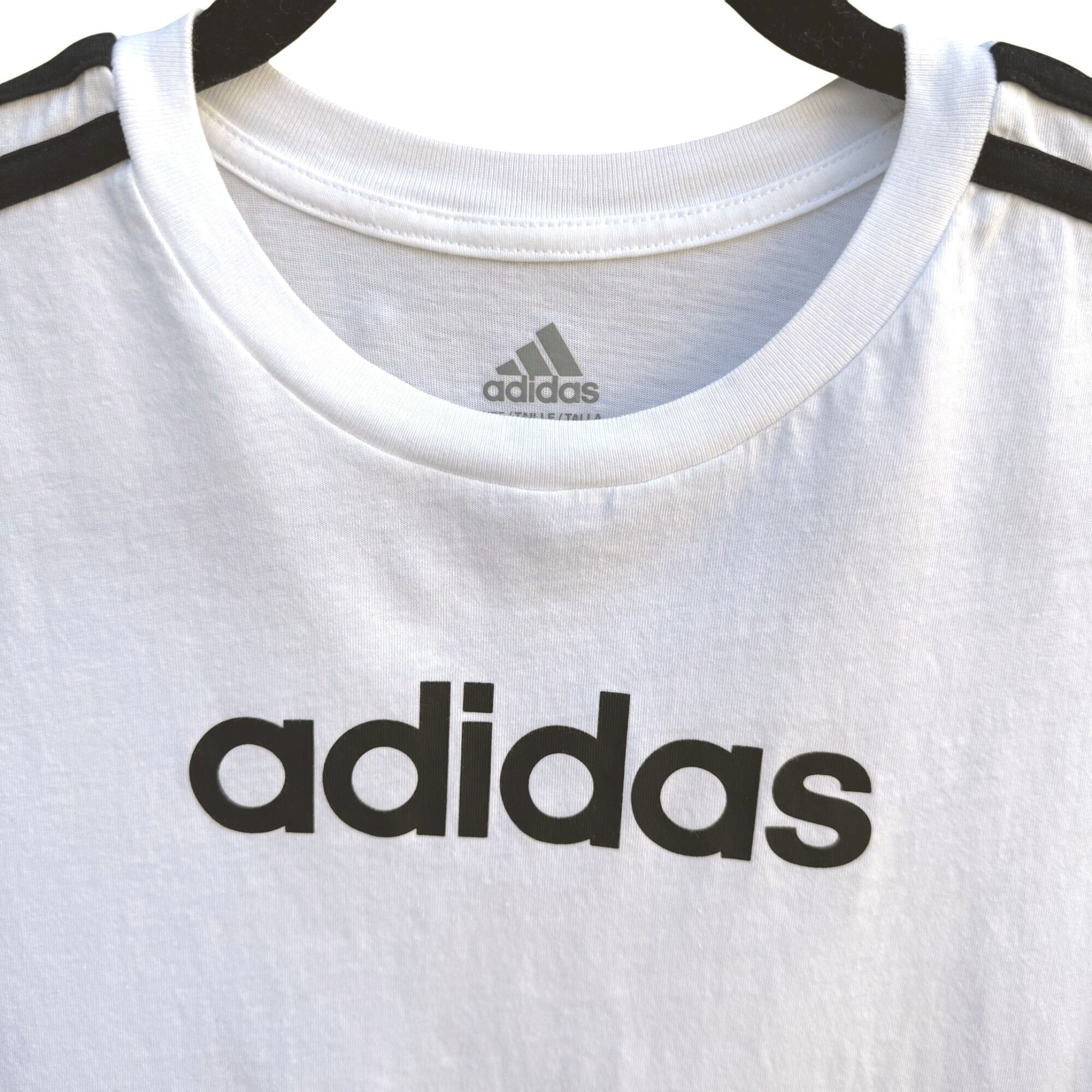 Adidas Adidas Womens White Cotton 3-Stripes Logo Graphic T-Shirt Si Size M / US 6-8 / IT 42-44 - 6 Thumbnail