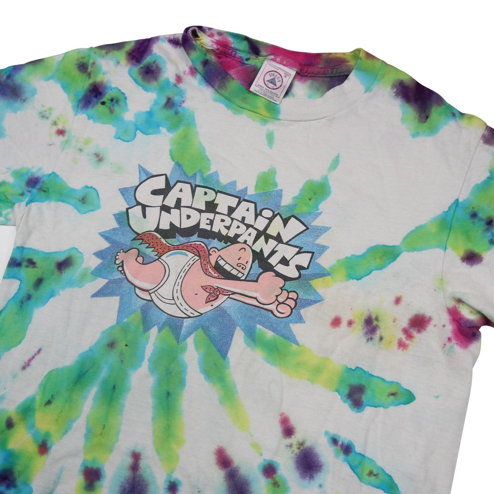 Vintage Vintage Captain Underpants Graphic Tie Dye T Shirt Size US S / EU 44-46 / 1 - 2 Thumbnail