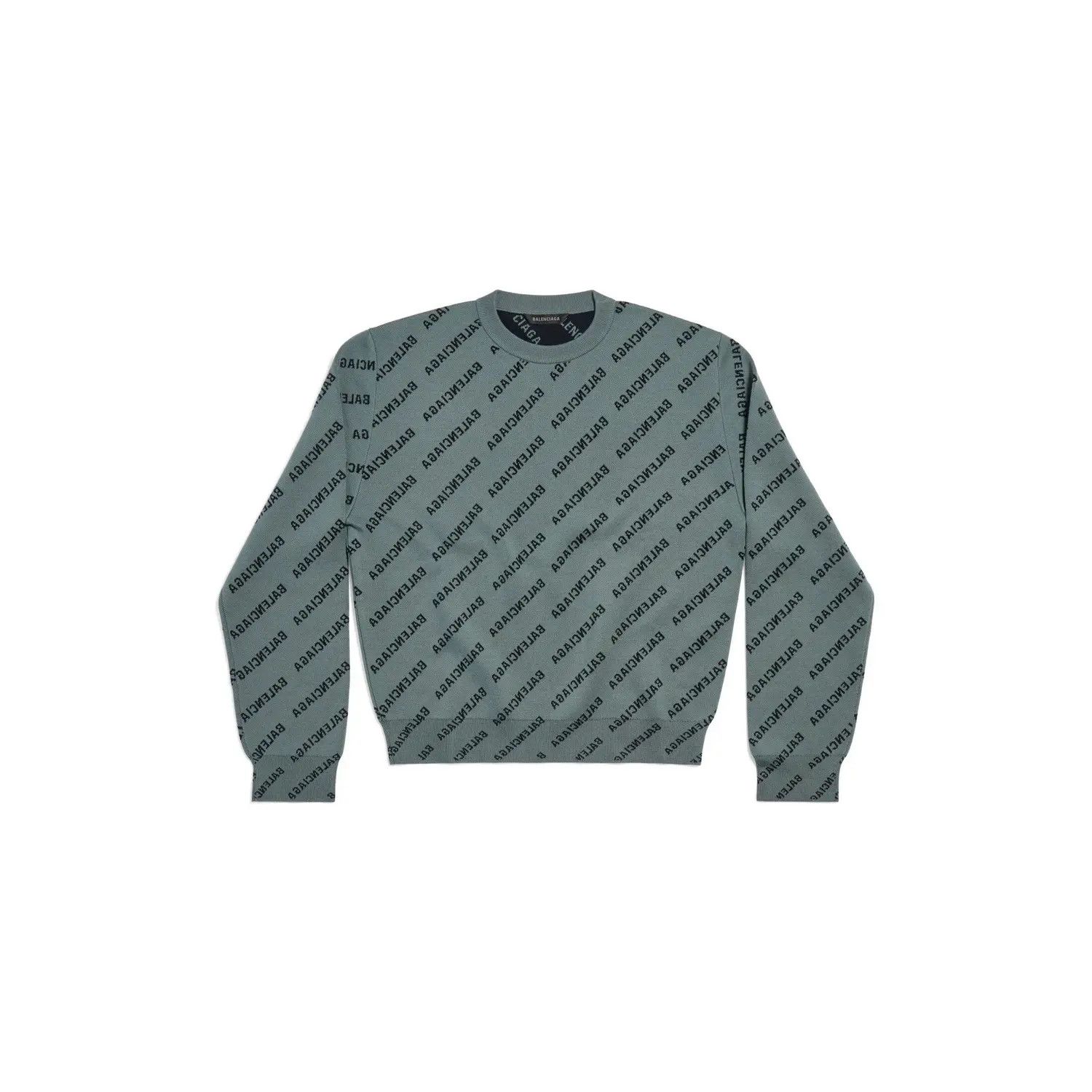 Balenciaga o1s1wg110225 Mirror Mini Allover Logo Sweaters Medium Fit Size M / US 6-8 / IT 42-44 - 1 Thumbnail