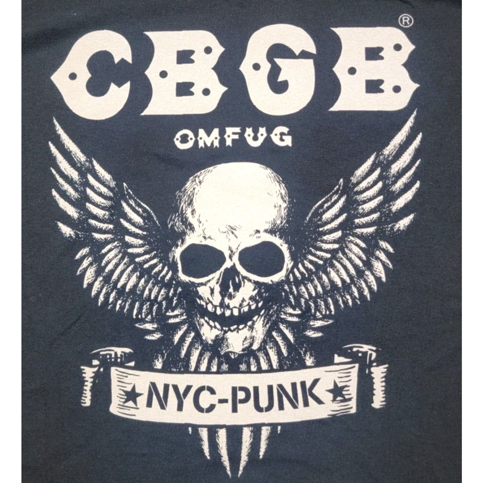 Vintage CBGB Shirt Adult XL Black OMFUG NYC Punk Rock Skull Winged Shirt Mens XL Black Skull Rock CBGB Shirt Size US XL / EU 56 / 4 - 2 Thumbnail