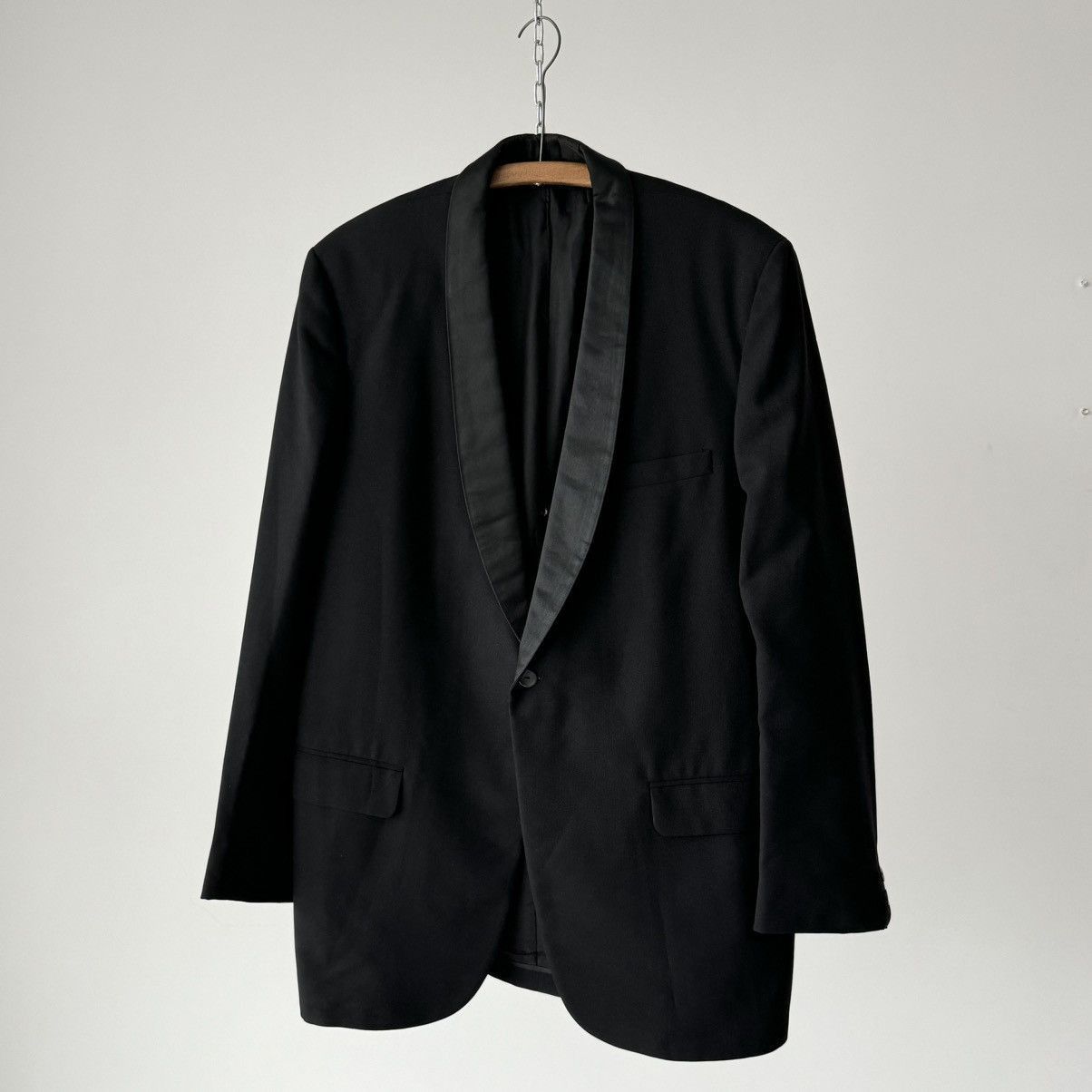 Vintage ≈1960s Vintage American ‘Union Label’ Tuxedo Blazer Jacket Size 42R - 2 Thumbnail