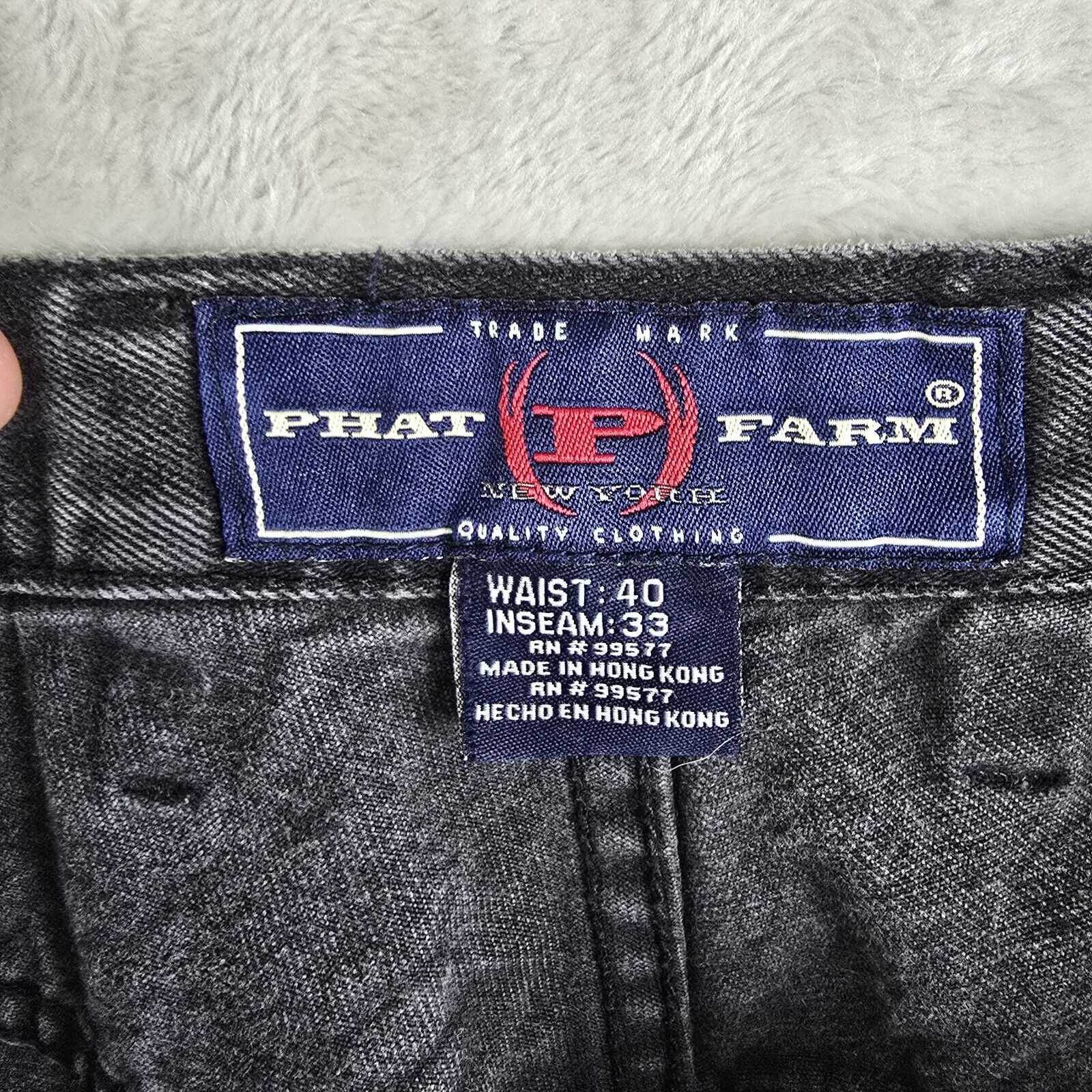 Phat Farm Vintage Phat Farm Black Jeans Mens 40x28 Baggy Skater Y2K Size US 40 / EU 56 - 9 Thumbnail