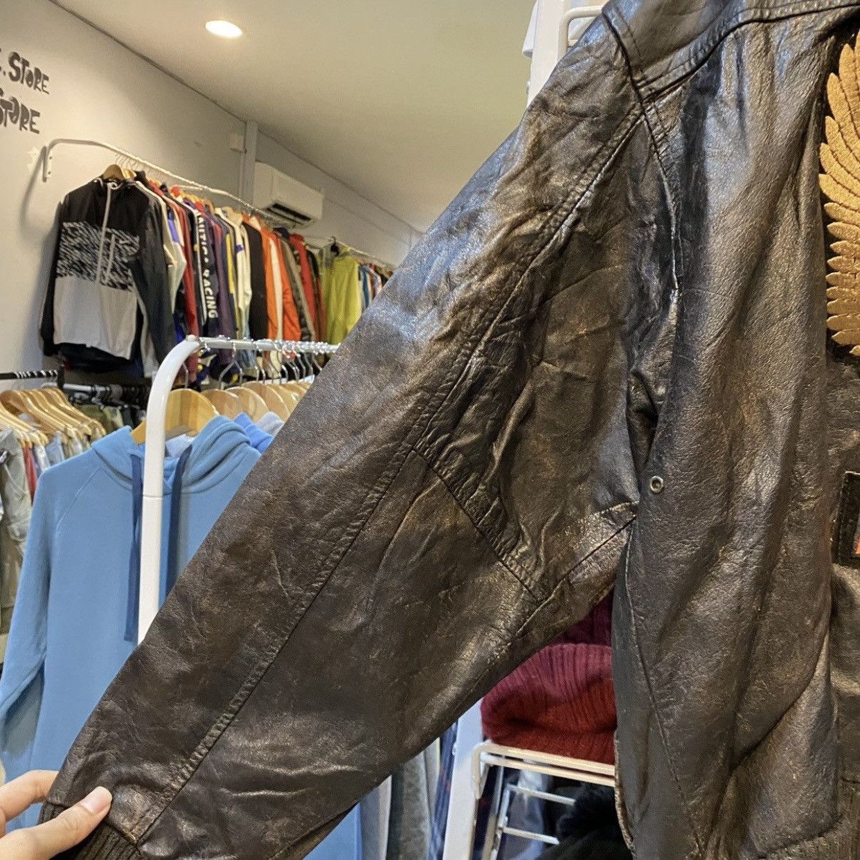 Harley Davidson RareVINTAGE Harley Davidson Distressed Bomber Leather Jacket Size US M / EU 48-50 / 2 - 7 Thumbnail