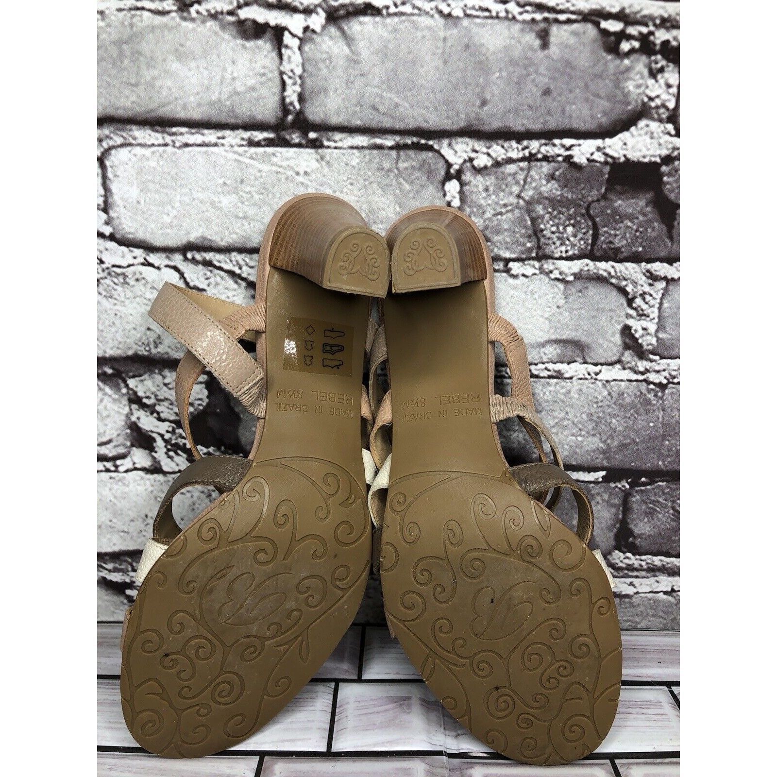 Brighton Brighton Rebel Nude Pink White Leather Strap Heels Sandals W Size US 9 / IT 39 - 17 Thumbnail