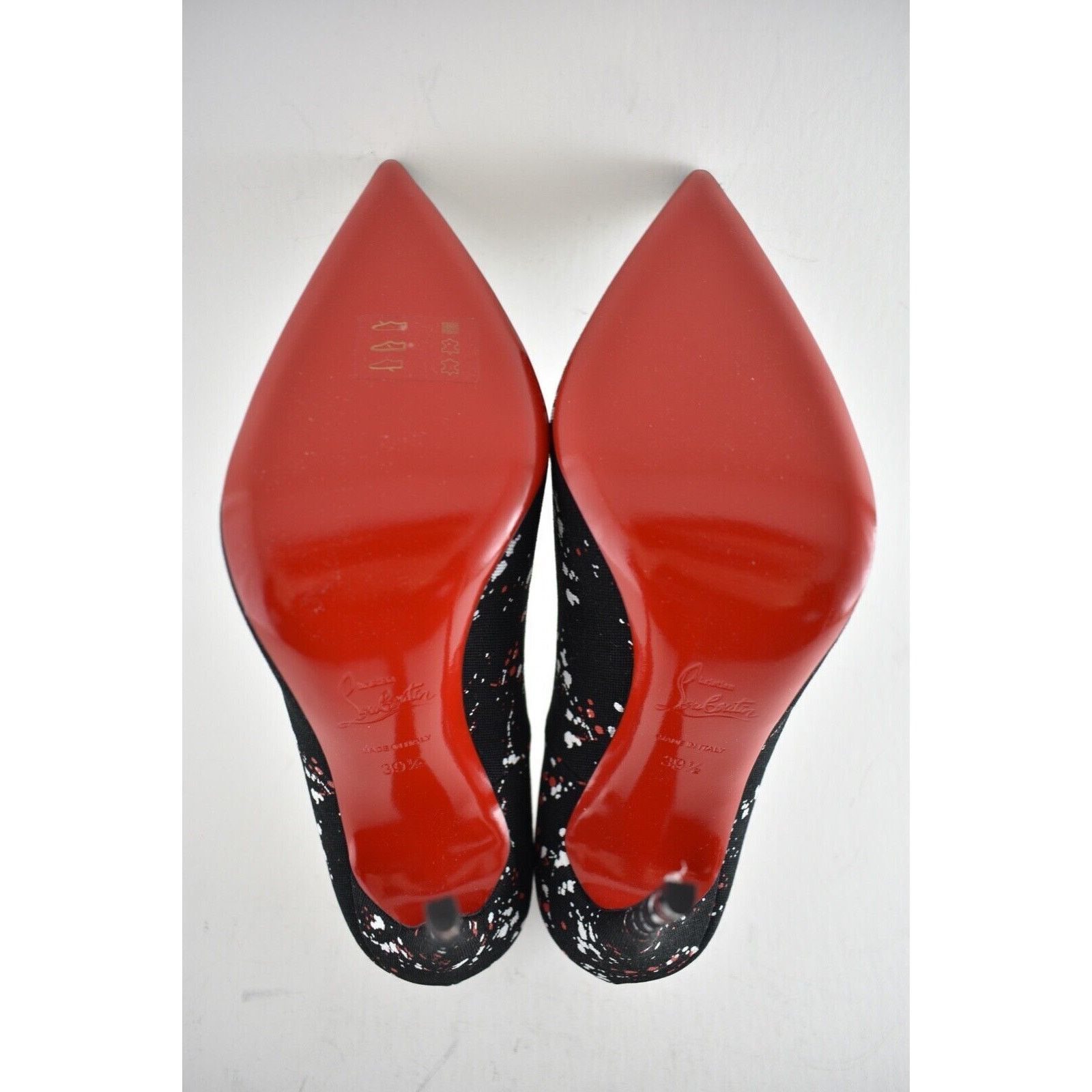 Christian Louboutin So Kate 120 Toile Splash Black Red White Heel Pump 39.5 Size US 9.5 / IT 39.5 - 12 Thumbnail