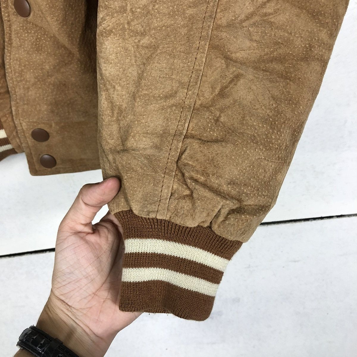 Converse 🔥VINTAGE BOMBER LEATHER JACKET CONVERSE ALL STAR BIG LOGO Size US M / EU 48-50 / 2 - 17 Thumbnail
