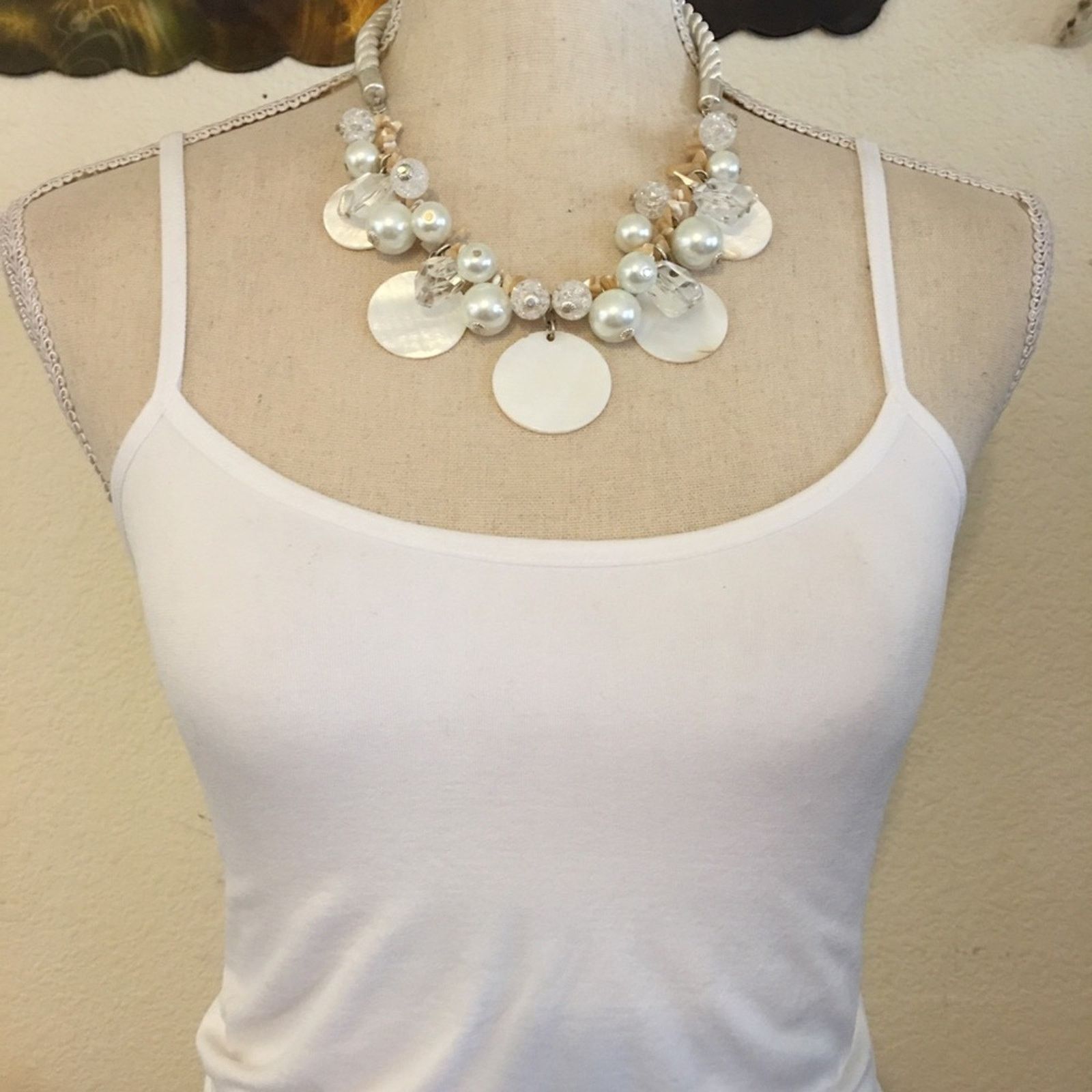 Jewelry Mother of pearl disc bead twisted satin necklace Size ONE SIZE - 3 Thumbnail