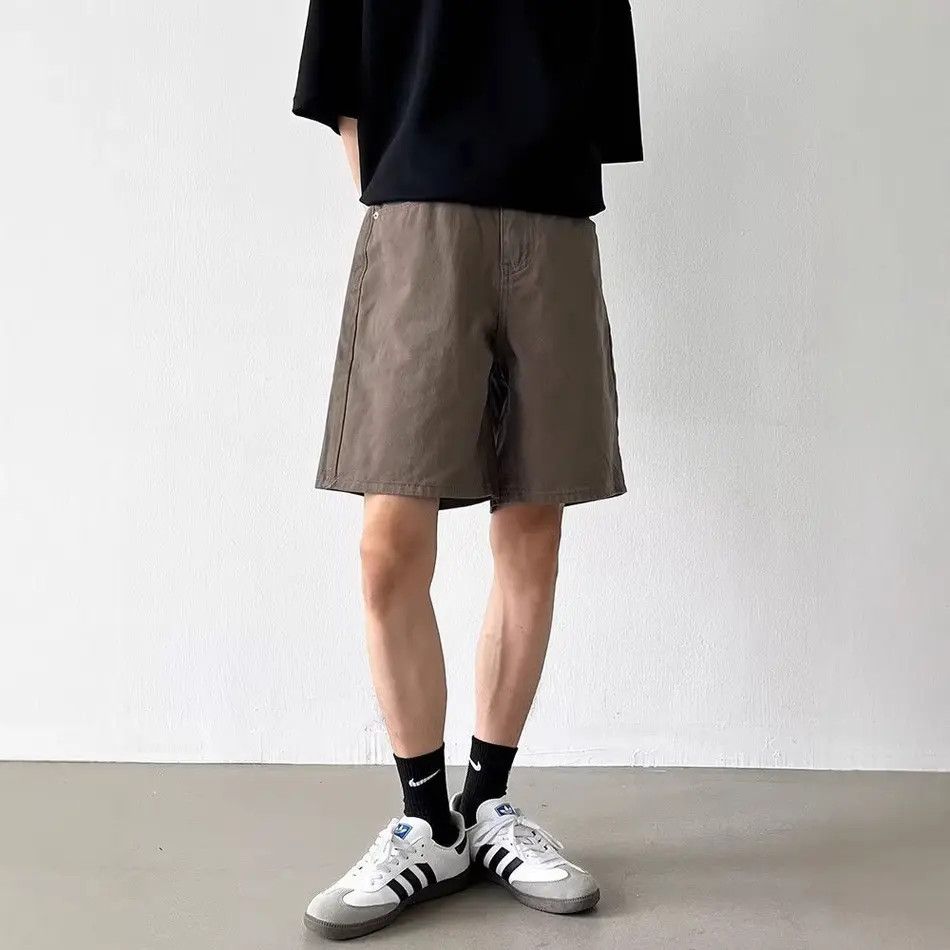 Japanese Brand × Jean Retro loose straight brown denim shorts Size US 32 / EU 48 - 1 Thumbnail