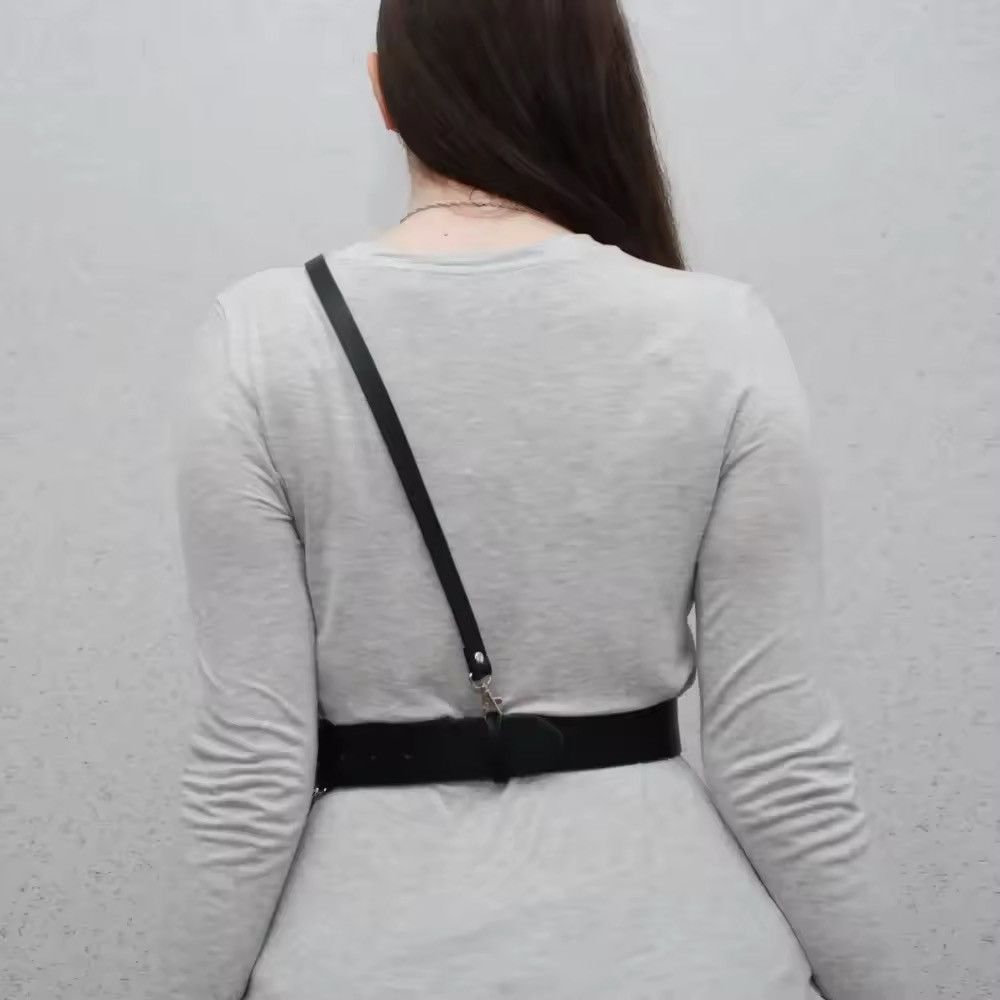 Cowboy Equipment Leather Waist Shoulder Belt Decorative Harness Size ONE SIZE - 2 Thumbnail