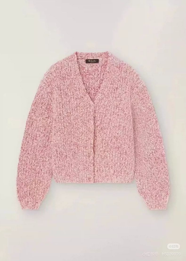 Loro Piana LORO PIANA A pink knit cardigan in a woman's color Size L / US 10 / IT 46 - 9 Thumbnail
