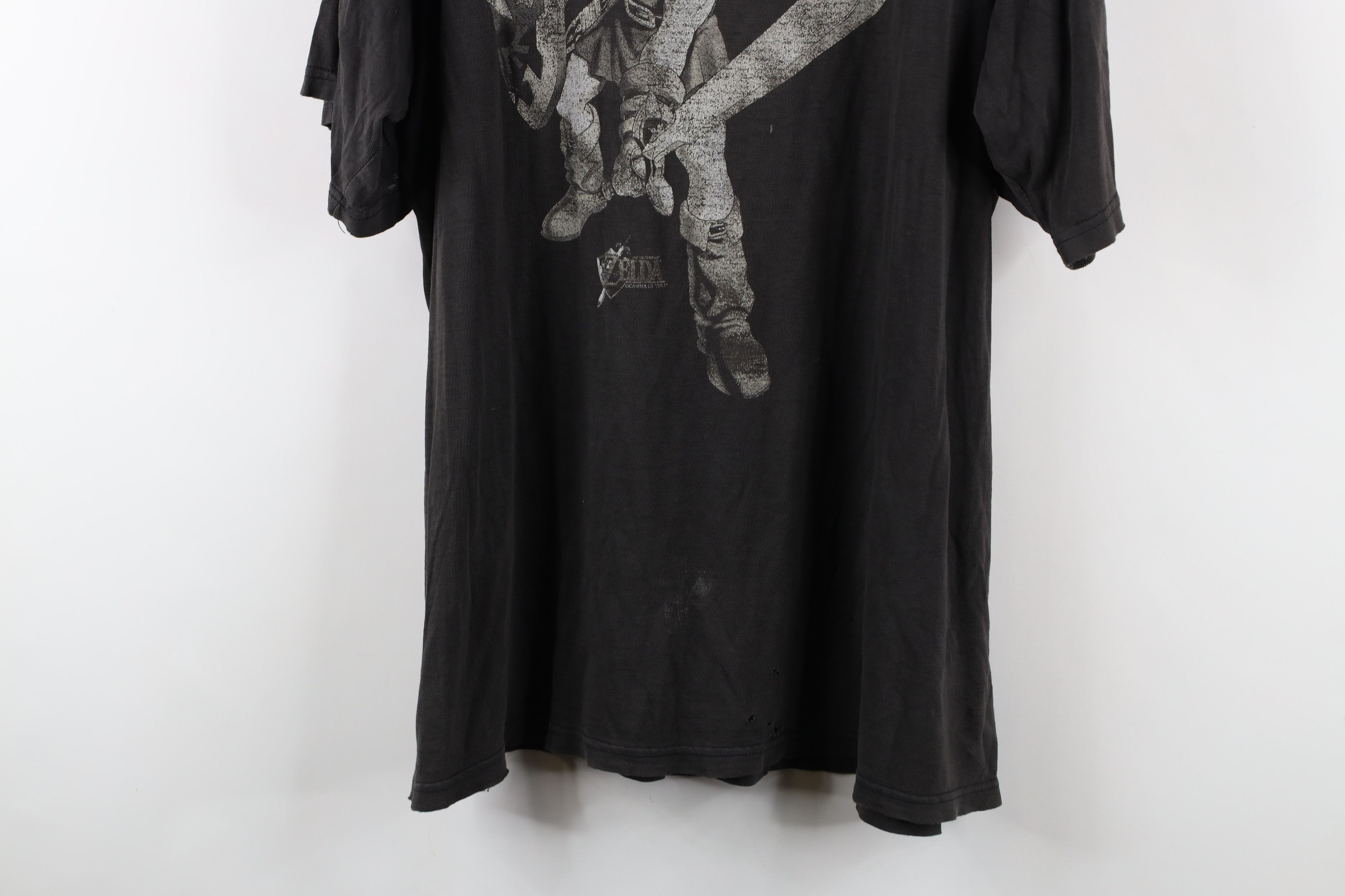 Vintage Vintage 90s Spell Game Zelda Ocarina of Time T-Shirt Black Size US XL / EU 56 / 4 - 3 Thumbnail