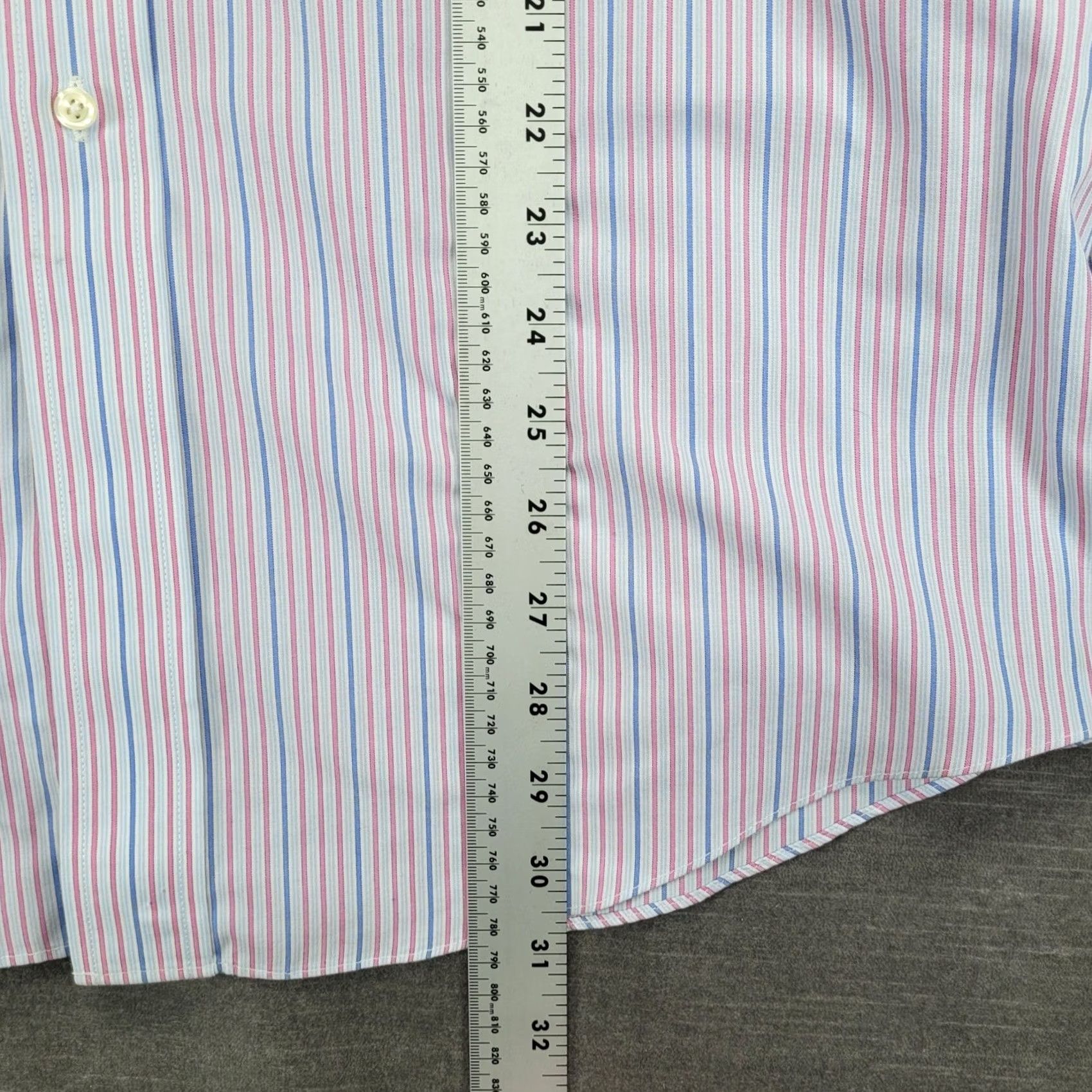 Brooks Brothers Brooks Brothers Mens Regular Fit Striped Dress Shirt Supima Cotton Pink 16 34 Size 46R - 7 Thumbnail