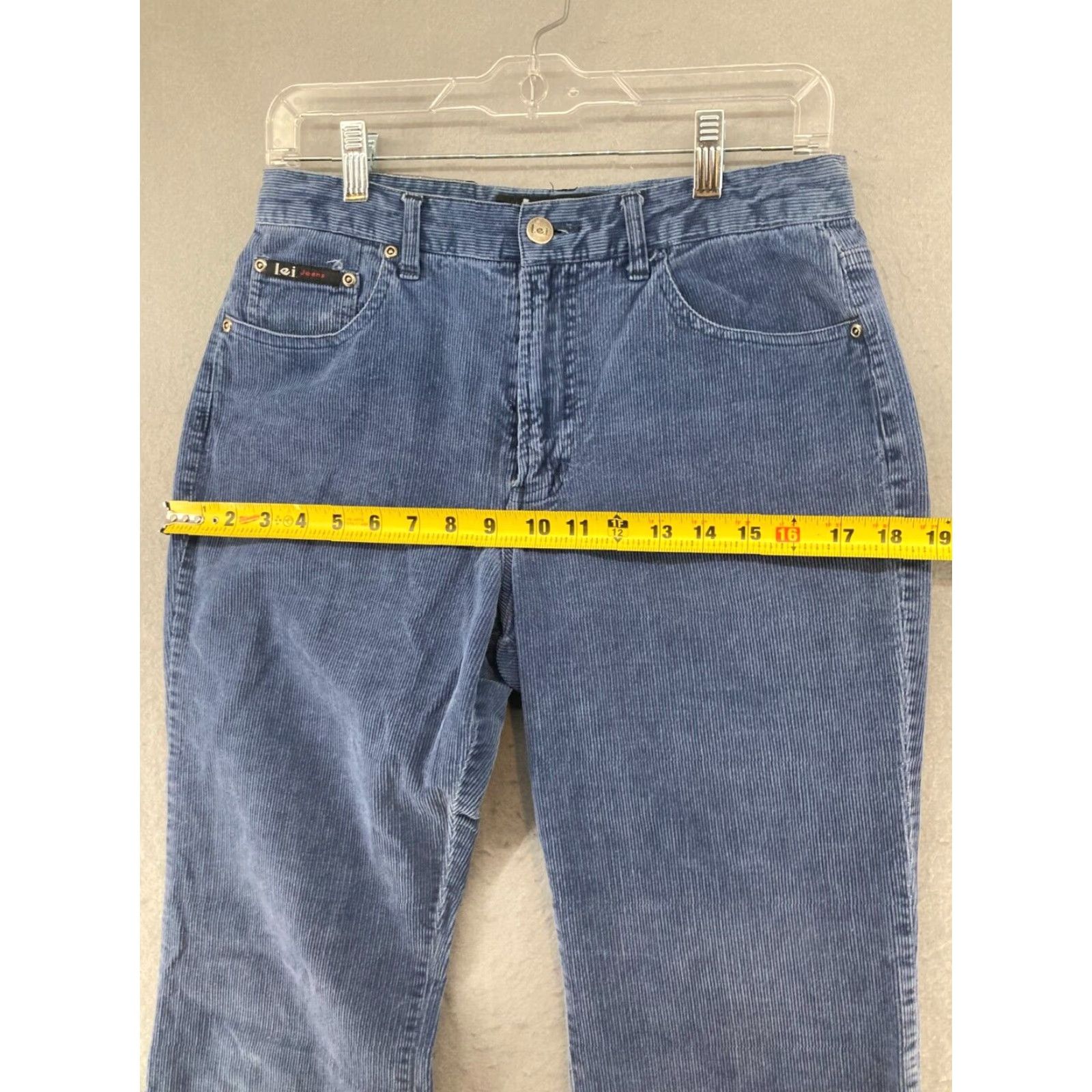 Vintage VINTAGE LEI Womens Pants 7 Blue Corduroy Flare 90s Retro Size 28" / US 6 / IT 42 - 3 Thumbnail