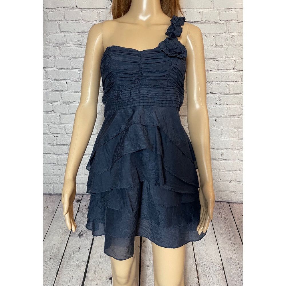 Other Miss Minuet Cotton Silk One Shoulder Blue Mini Dress Size S Size S / US 4 / IT 40 - 9 Thumbnail
