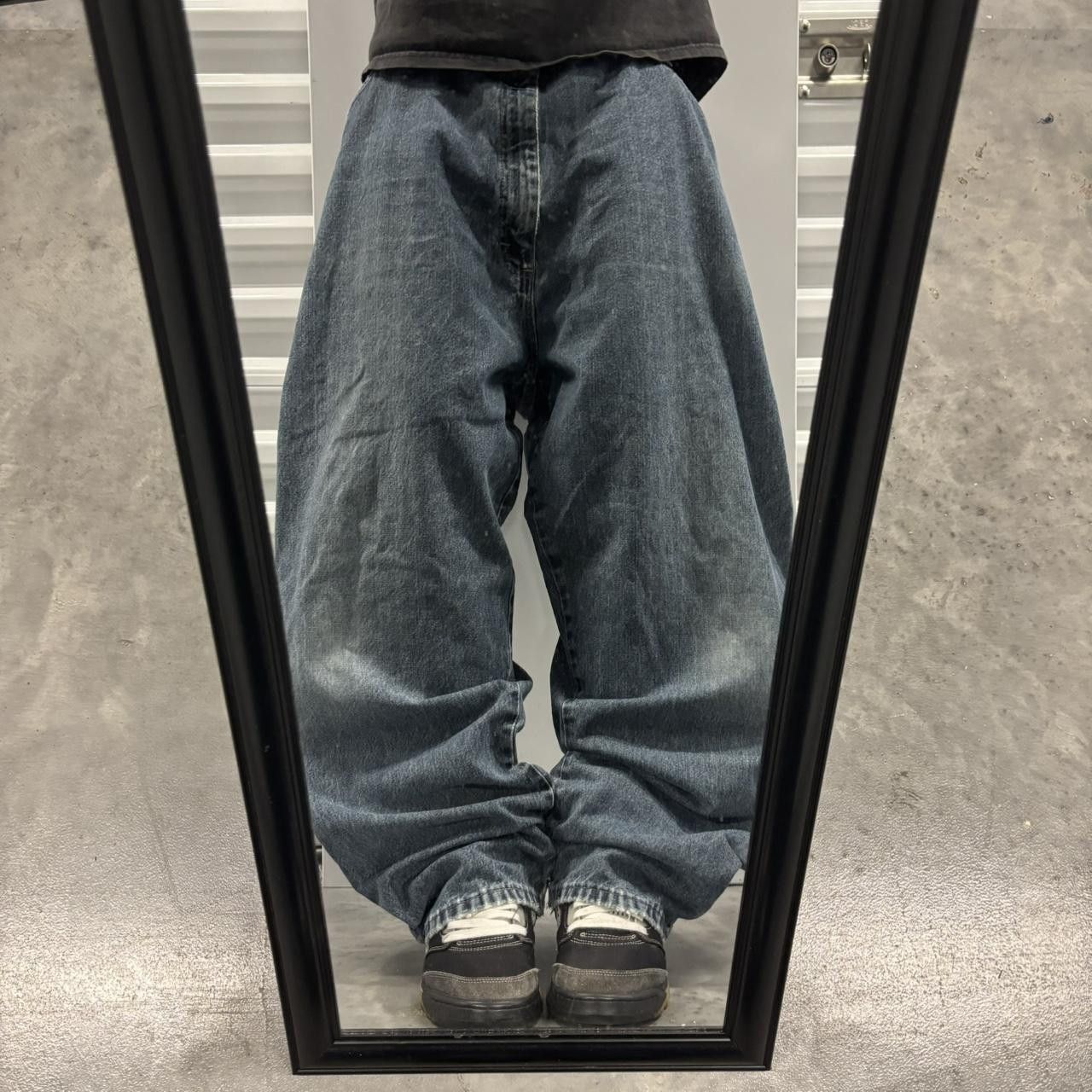 Japanese Brand × Vintage Crazy Vintage Y2K/2000s Baggy Grunge Dark Wash Skater Carpenter Denim Jeans! Size US 42 / EU 58 - 1 Thumbnail