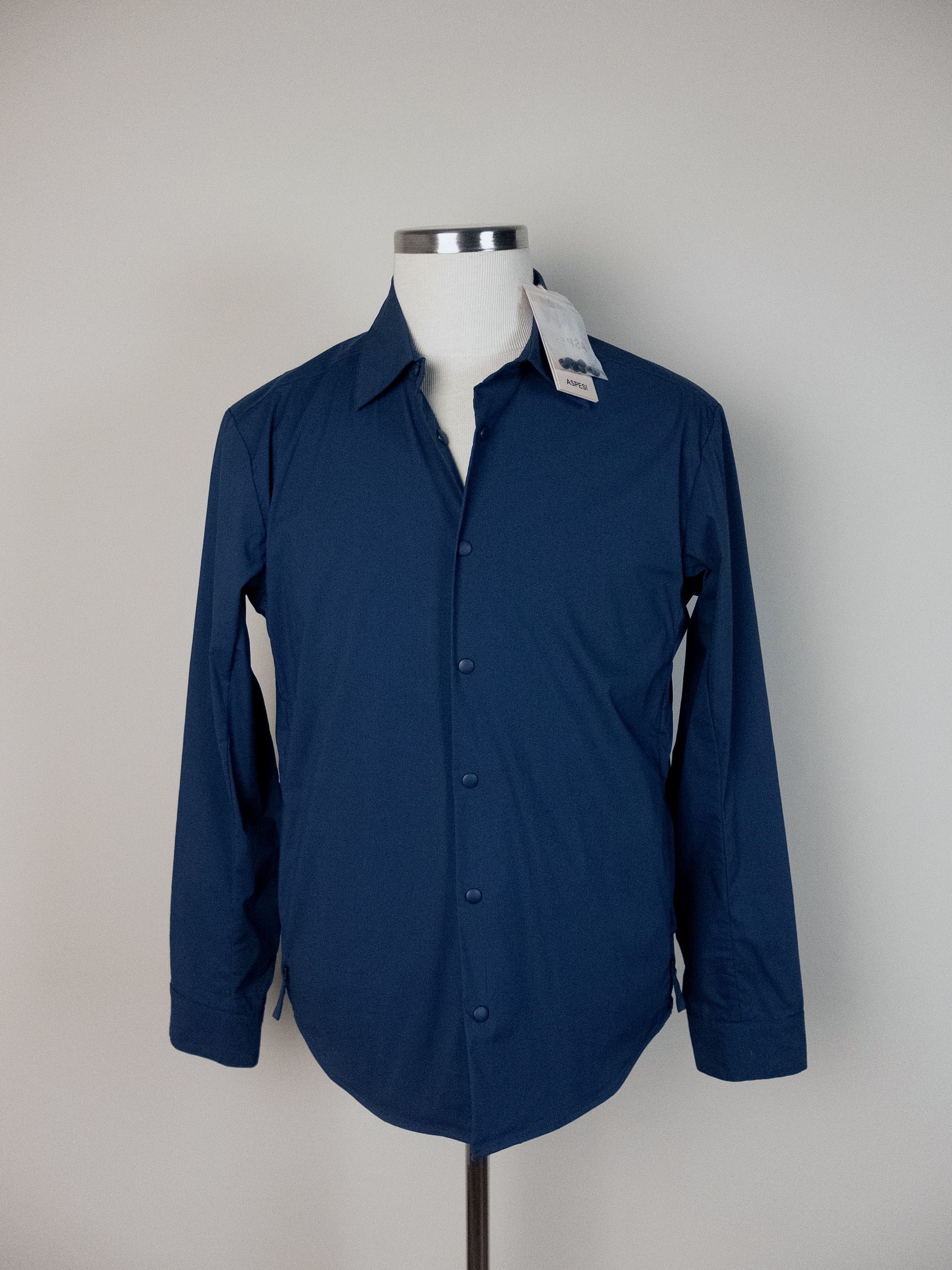 Aspesi ASPESI Arch solid blue cotton blend shirt Medium Size US M / EU 48-50 / 2 - 1 Thumbnail