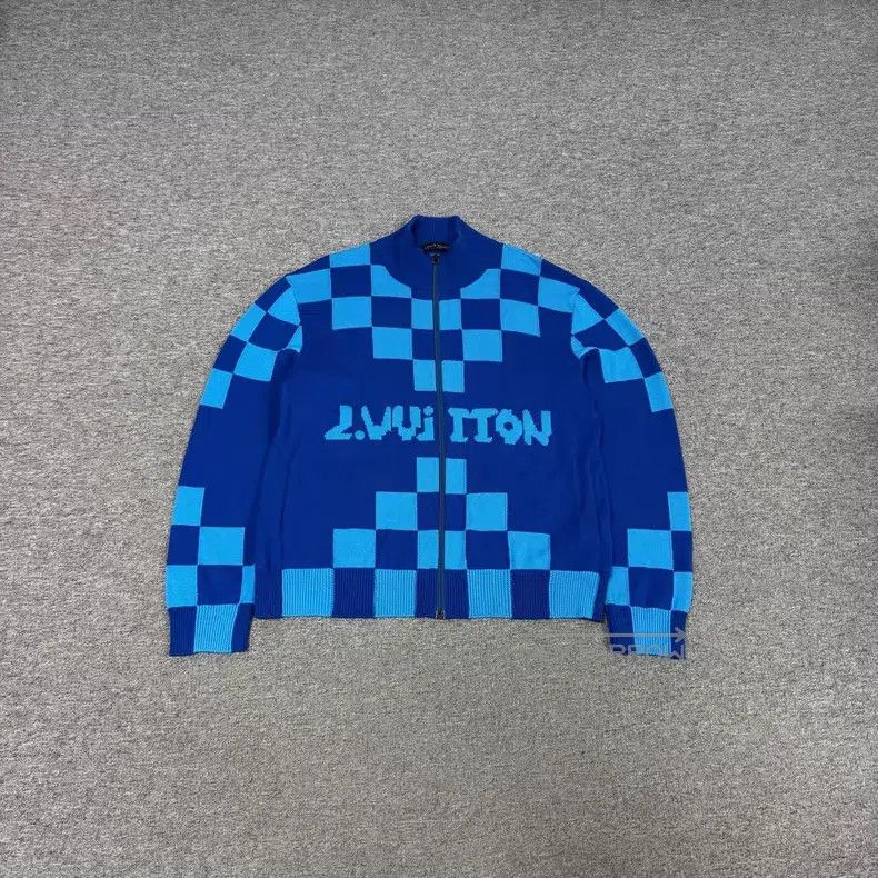 Louis Vuitton Louis Vuitton Blue color-block checkerboard pixel-letter h Size US XL / EU 56 / 4 - 1 Thumbnail