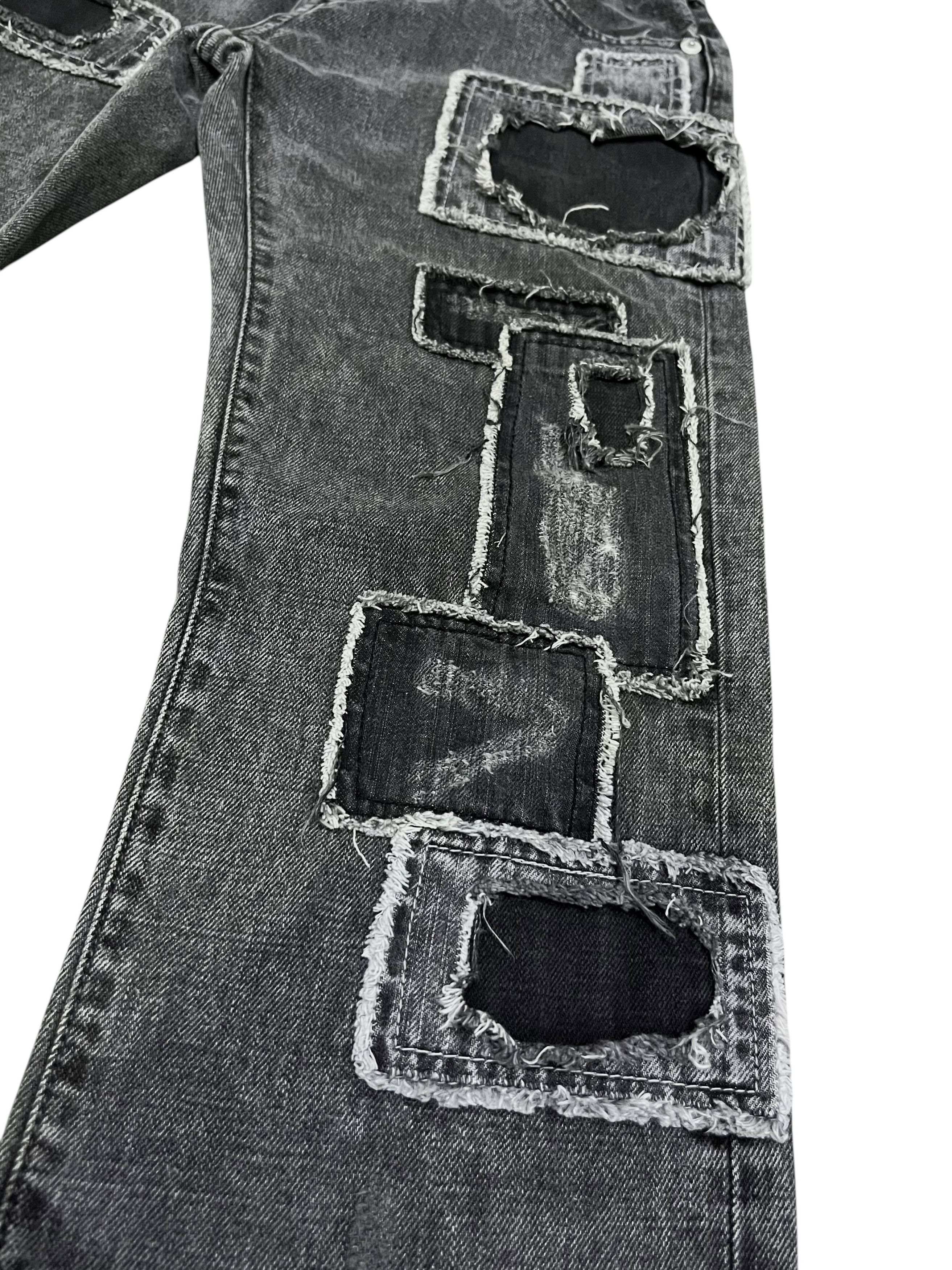 Japanese Brand Vtg AVAIL Jeans Japan Patchwork Grunge Distressed Denim Y2K Size US 29 - 5 Thumbnail
