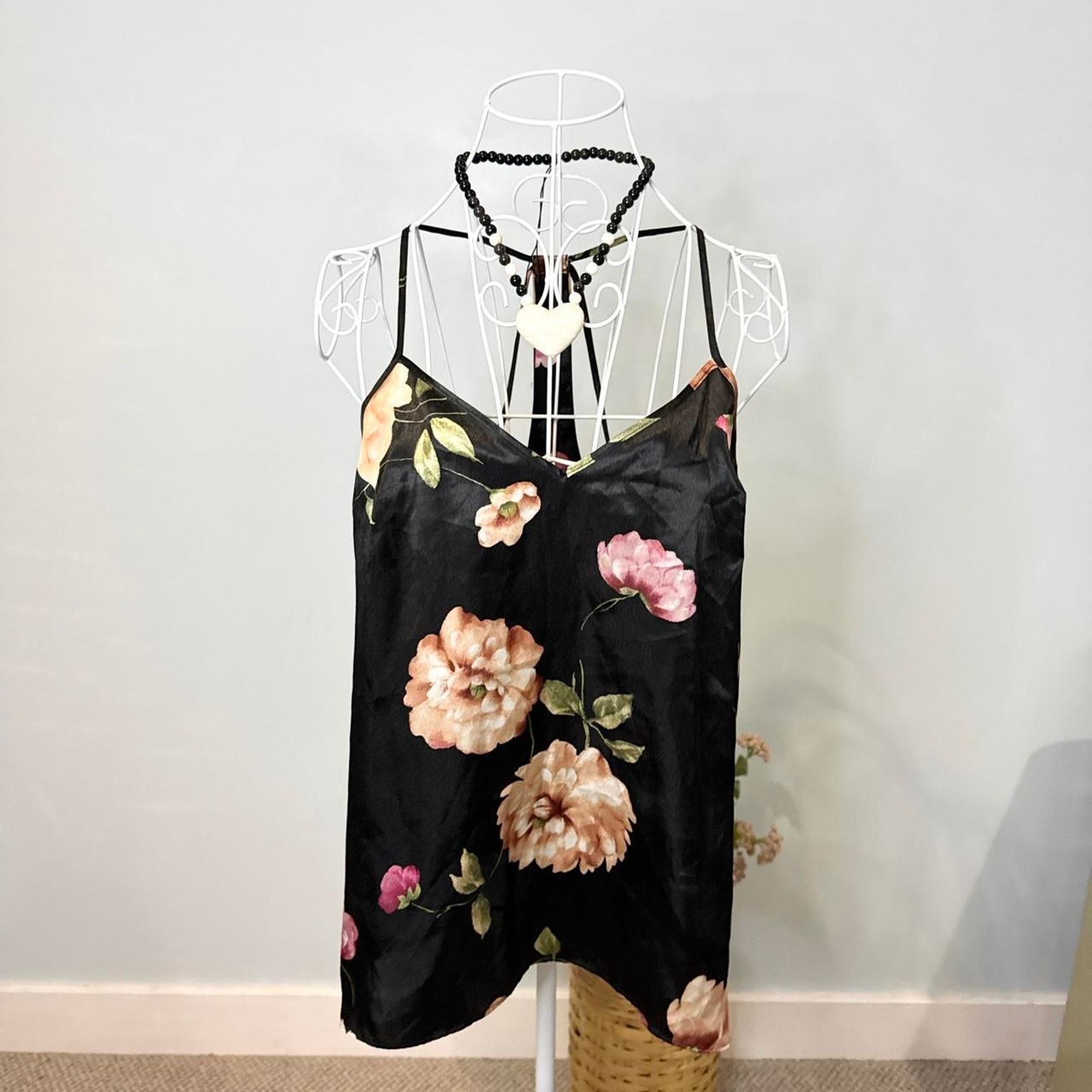 Other Rare vintage y2k black floral babydoll slip tank top Size L / US 10 / IT 46 - 2 Thumbnail