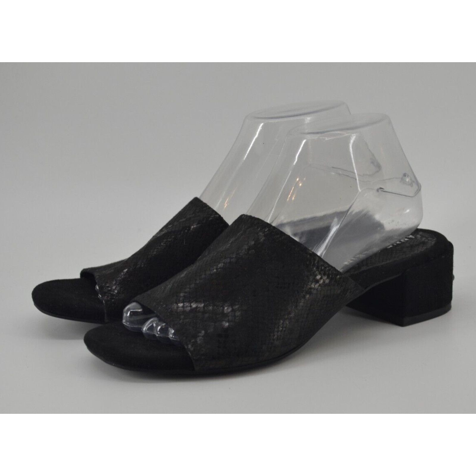 Anne Klein Anne Klein iFlex Black Leather Sandals Open Toe Animal 7.5 Size US 7.5 / IT 37.5 - 1 Thumbnail