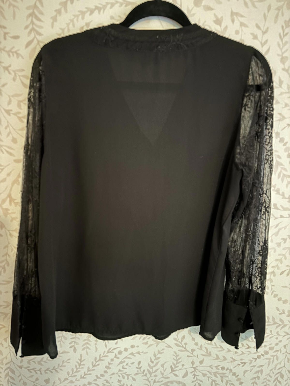 Designer Catherine Malandrino Elegant Black Lace Sleeve Blouse L Size L / US 10 / IT 46 - 5 Thumbnail