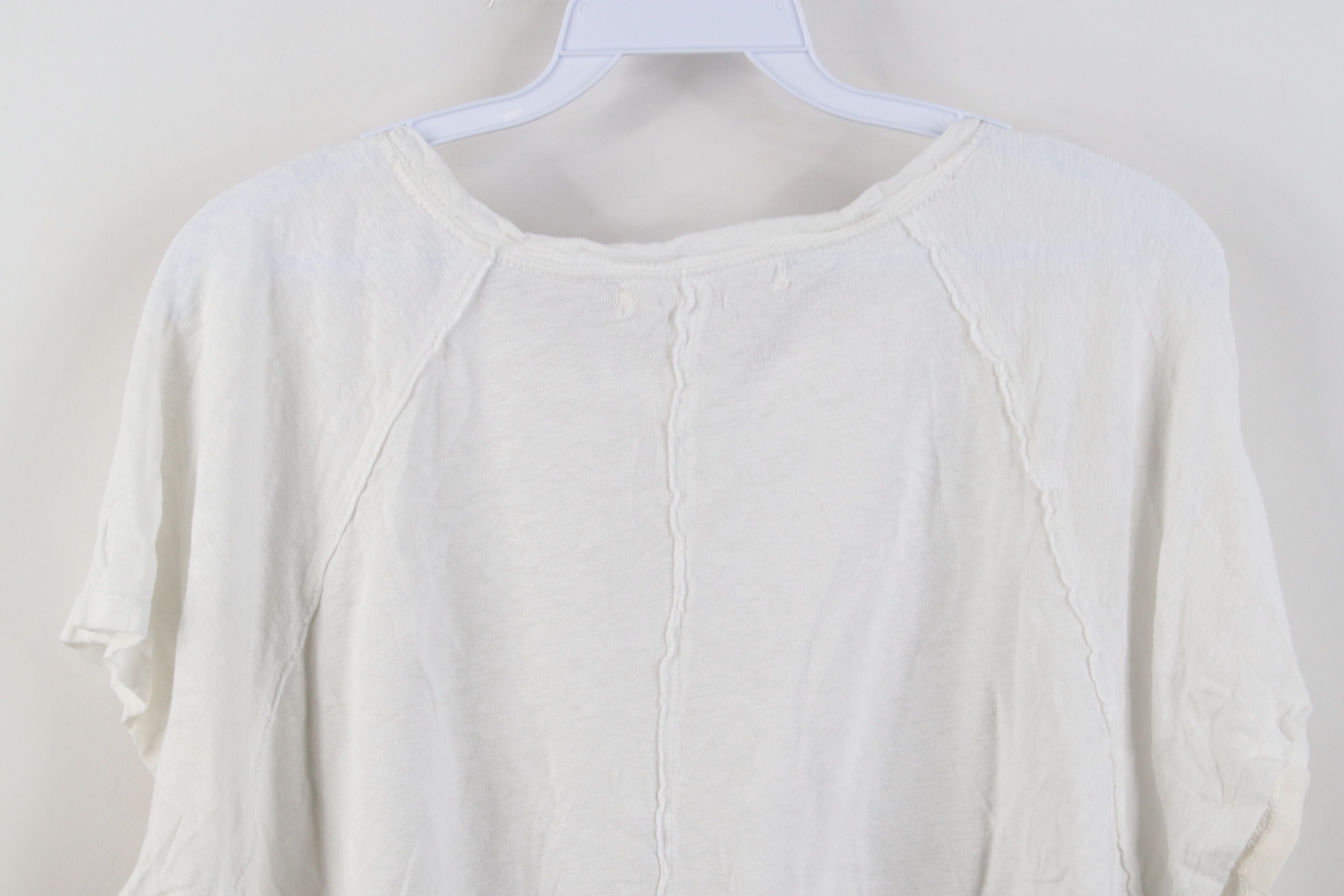 Free People Free People Sheer Babydoll Linen Blend Boxy Fit T-Shirt Size XS / US 0-2 / IT 36-38 - 11 Thumbnail