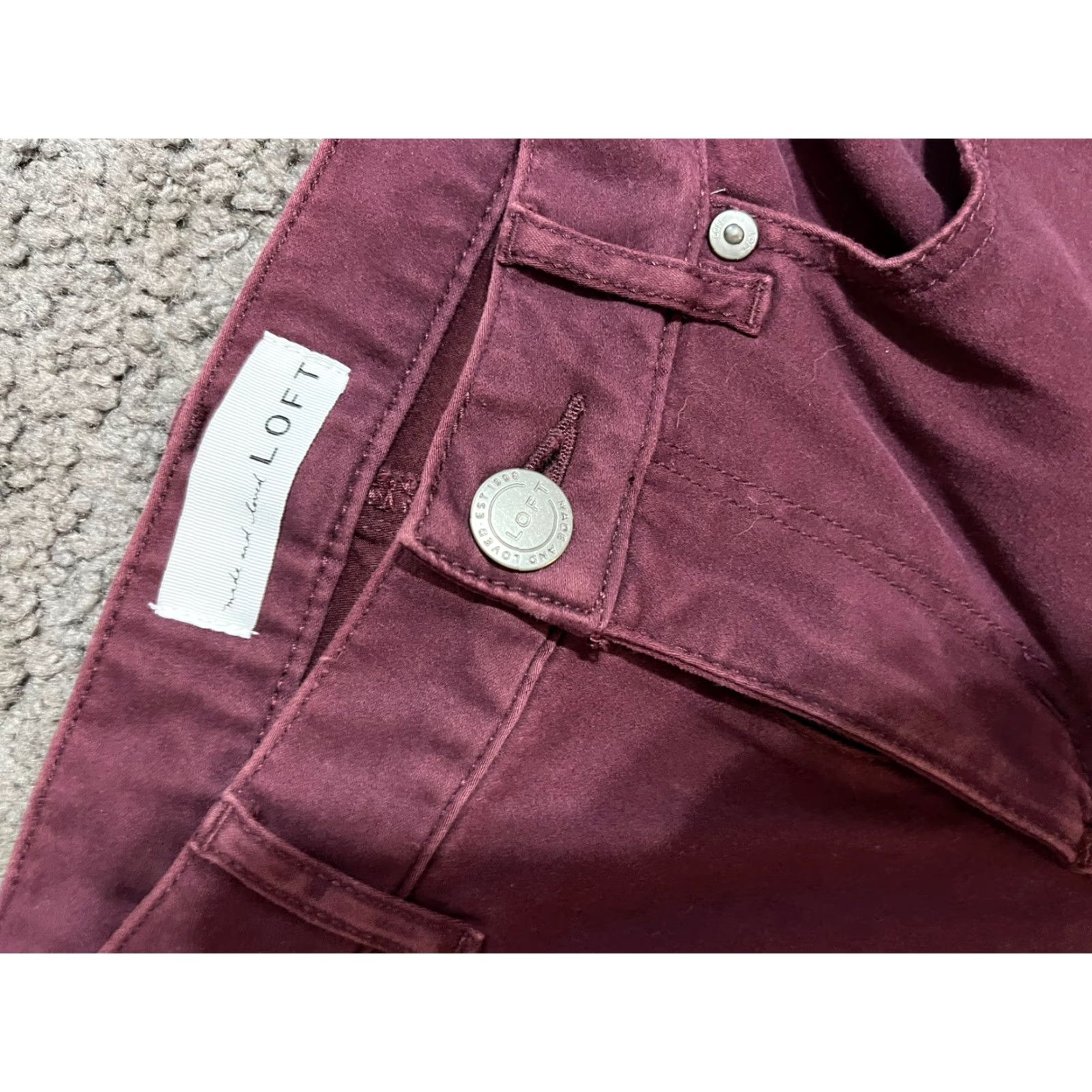 Ann Taylor VINTAGE Ann Taylor Loft Jeans Women Skinny Denim 25In 2/26 Burgundy Stretch Regular 30In Mens? Girls? Wait. Size 25" / US 0 / IT 36 - 3 Thumbnail