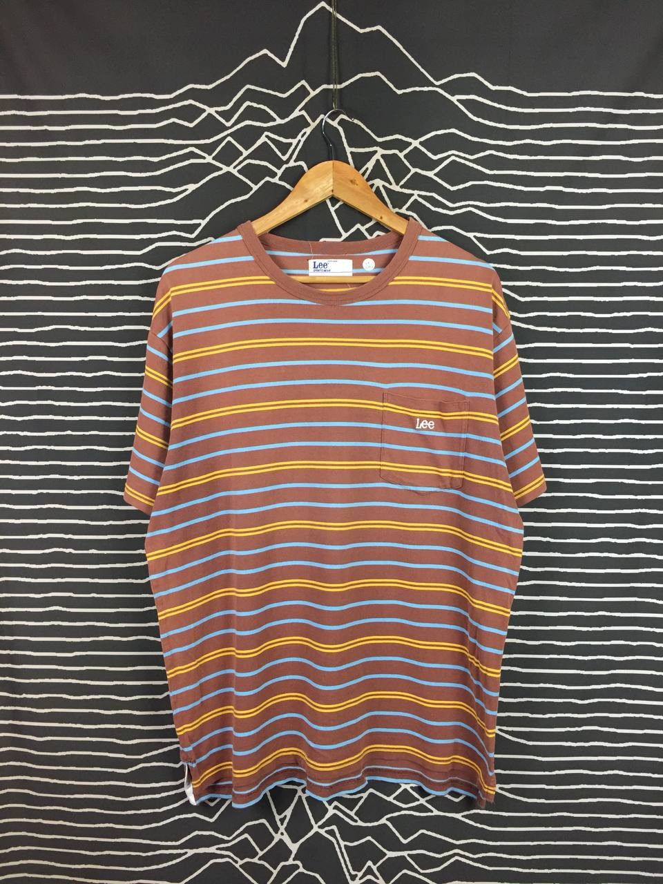 Lee Vtg LEE Sports Wear Union Made Multicolor Striped Pocket Tee Size US XL / EU 56 / 4 - 2 Thumbnail