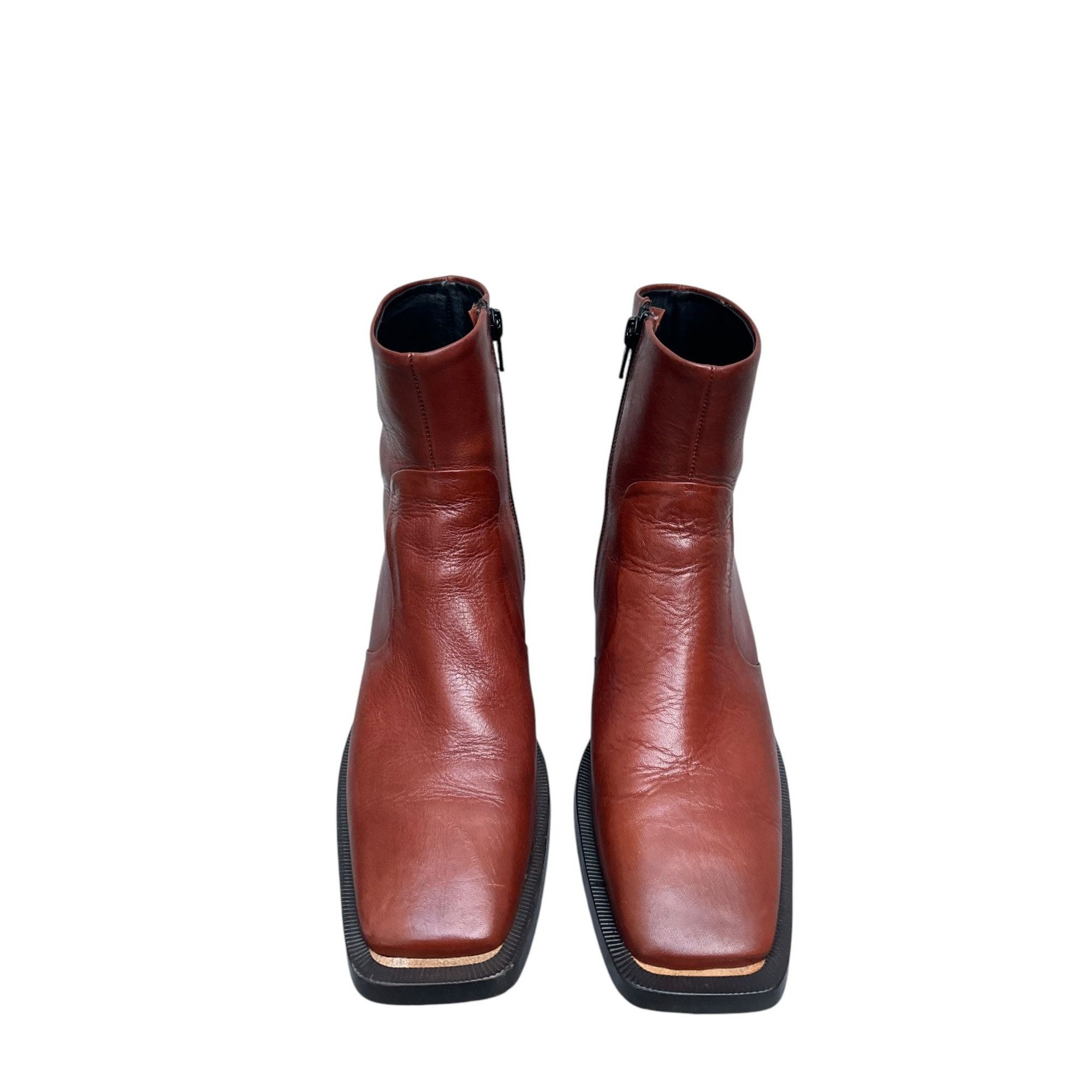 Maison Margiela Brown Ankle Square Boots Size US 7 / IT 37 - 2 Thumbnail