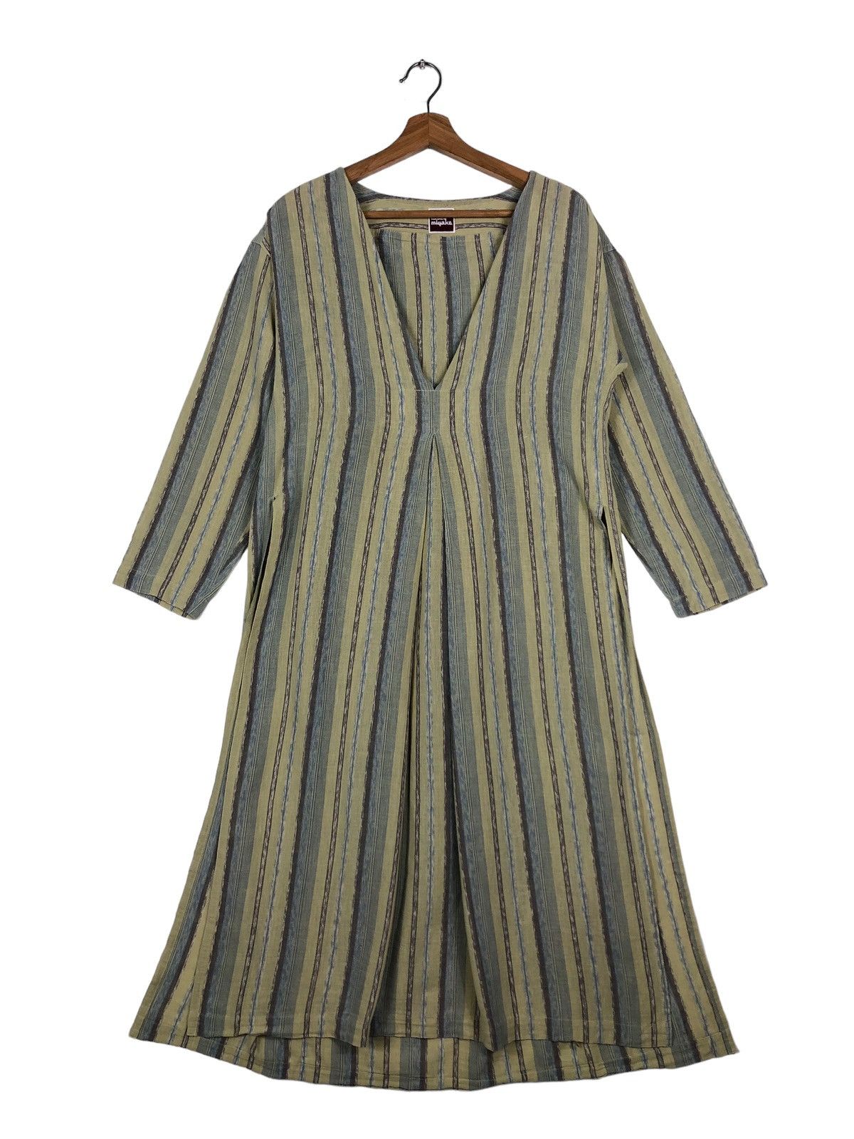 Issey Miyake 🔥Rare 70’s Vintage Issey Miyake Stripe Midi Dress Size M / US 6-8 / IT 42-44 - 1 Thumbnail