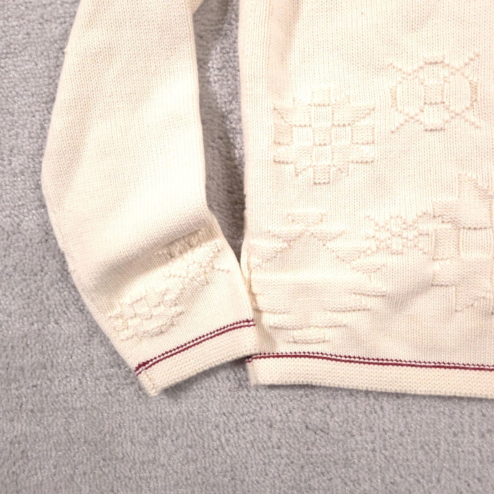 Vintage Cabela's Sweater Womens Small Ivory Textured Knit Crewneck Quilt Applique Patch Size S / US 4 / IT 40 - 5 Thumbnail