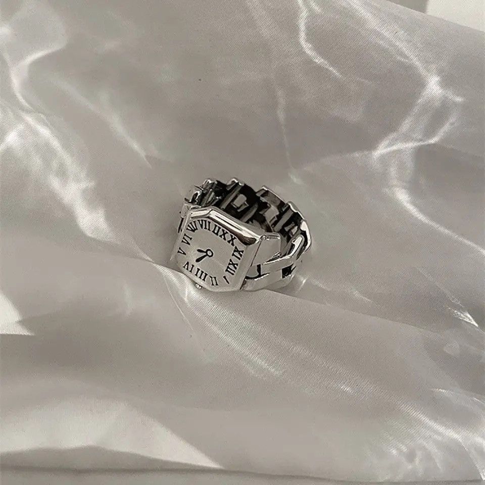 Vintage Silver Colour Roman Numeral Ring Vintage Size ONE SIZE - 2 Thumbnail