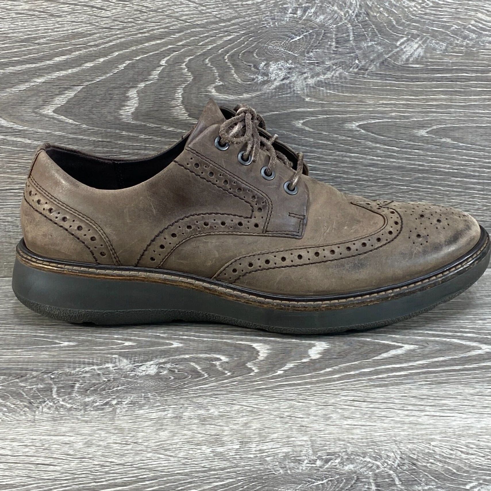 Ecco Ecco Wingtip Mens 8 EU Size 42 Coffee Brown Leather Dress Casual Oxford Lace Up Mens Shoe Brown Leather Wingtip Oxford Dress Shoe 42 EU Ecco Size US 9 / EU 42 - 2 Thumbnail