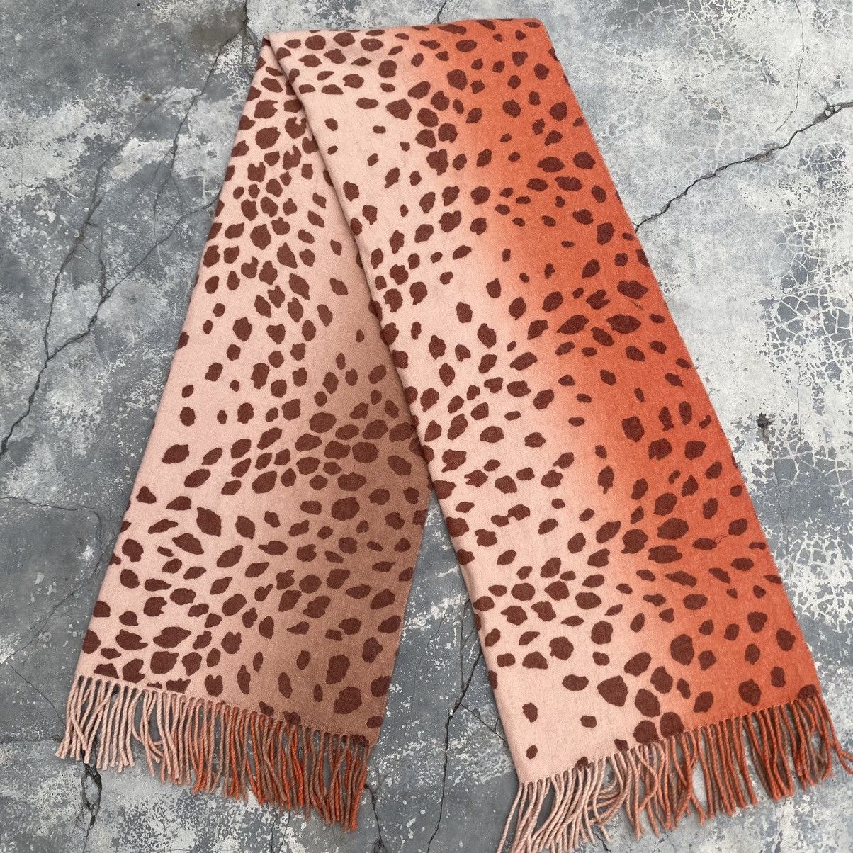 Borsalino BORSALINO Leopard Wool Scarf Size ONE SIZE - 2 Thumbnail