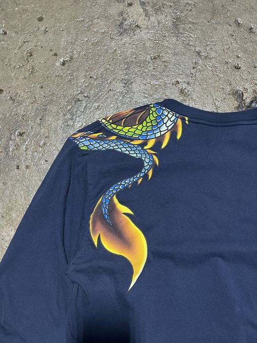 T-shirt All Over Print Dragon Cyber Y2K Vintage Années 2000 - Taille S, Manches Courtes