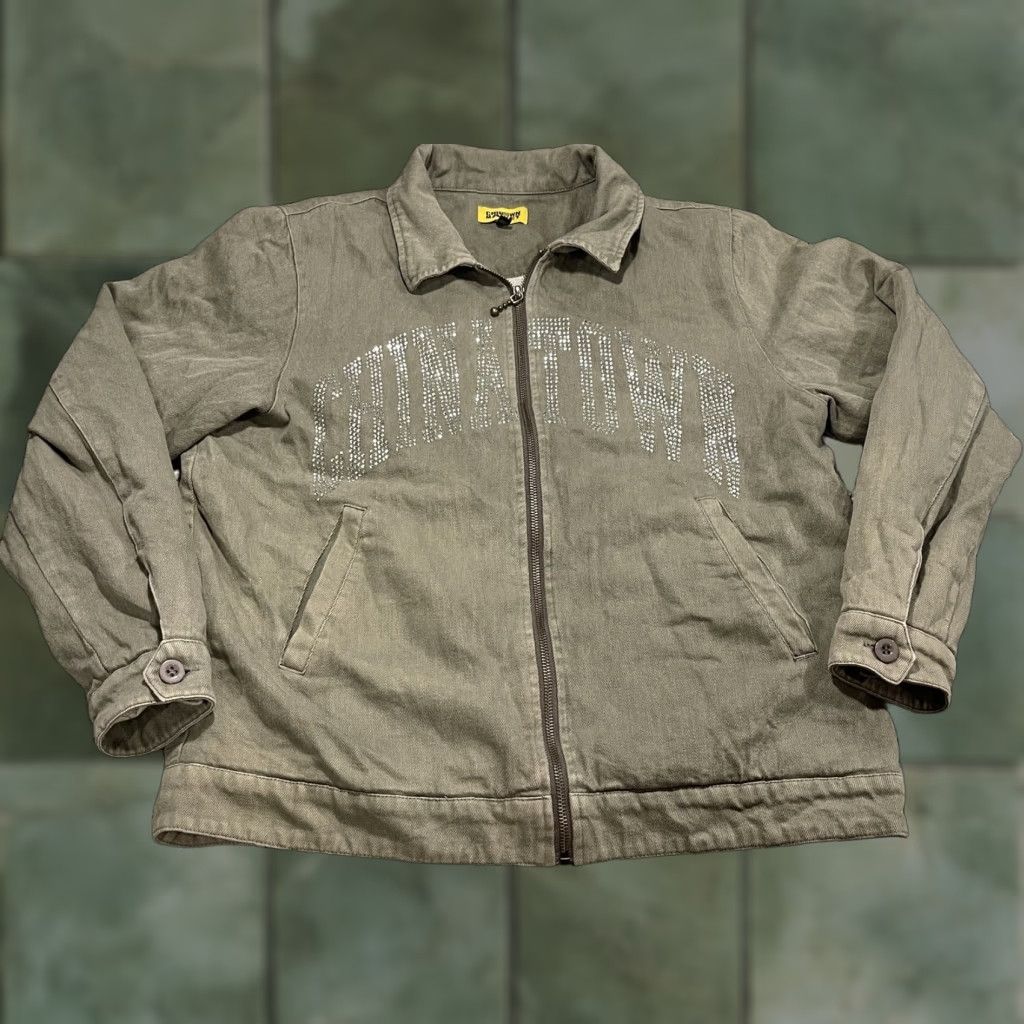 Vintage Chinatown Market Garage Jacket Rhinestone ARC Gray M Mens Jacket Size US M / EU 48-50 / 2 - 1 Thumbnail