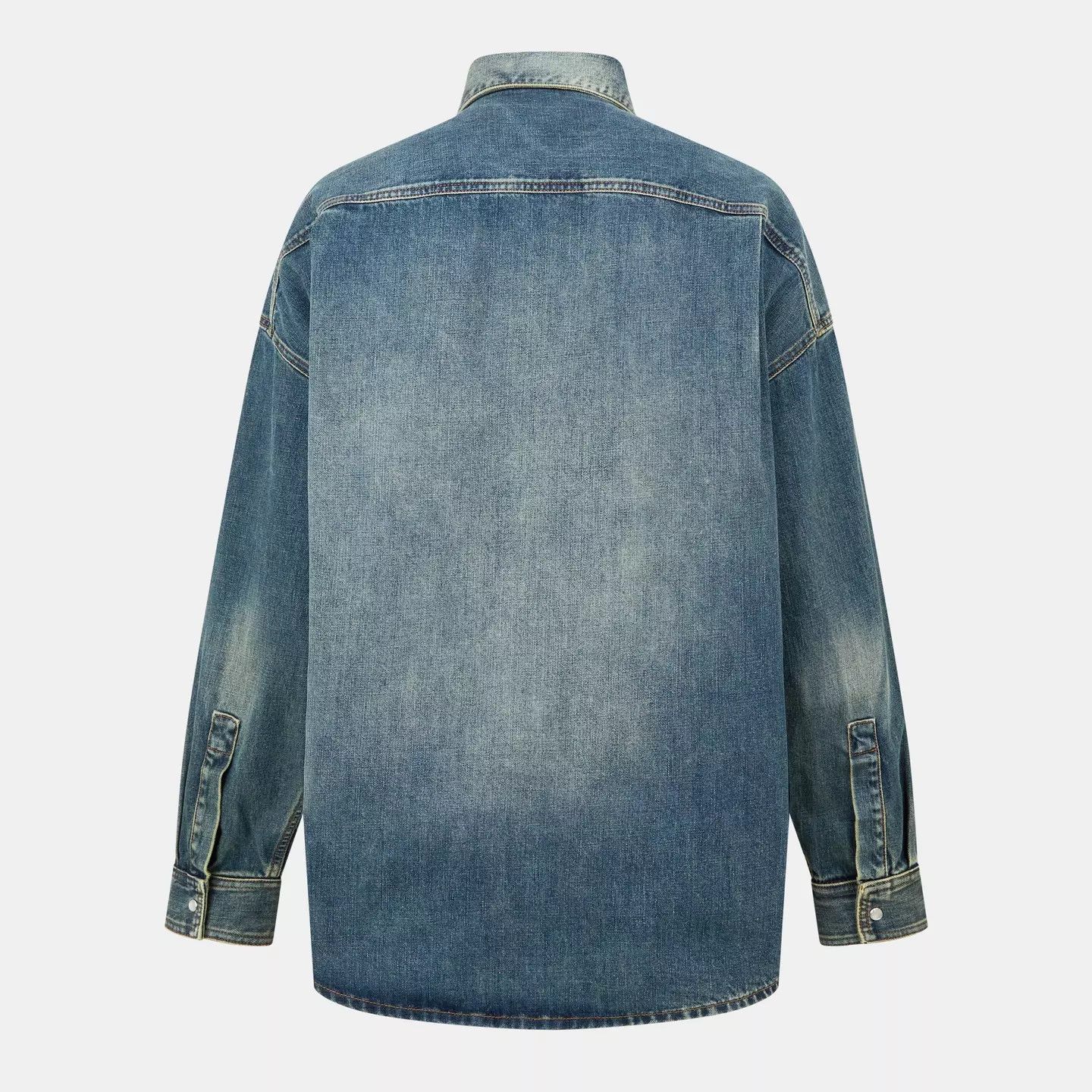Balmain o1g2r1mq0426 Long Sleeve Denim Shirt in Blue Size US L / EU 52-54 / 3 - 2 Thumbnail