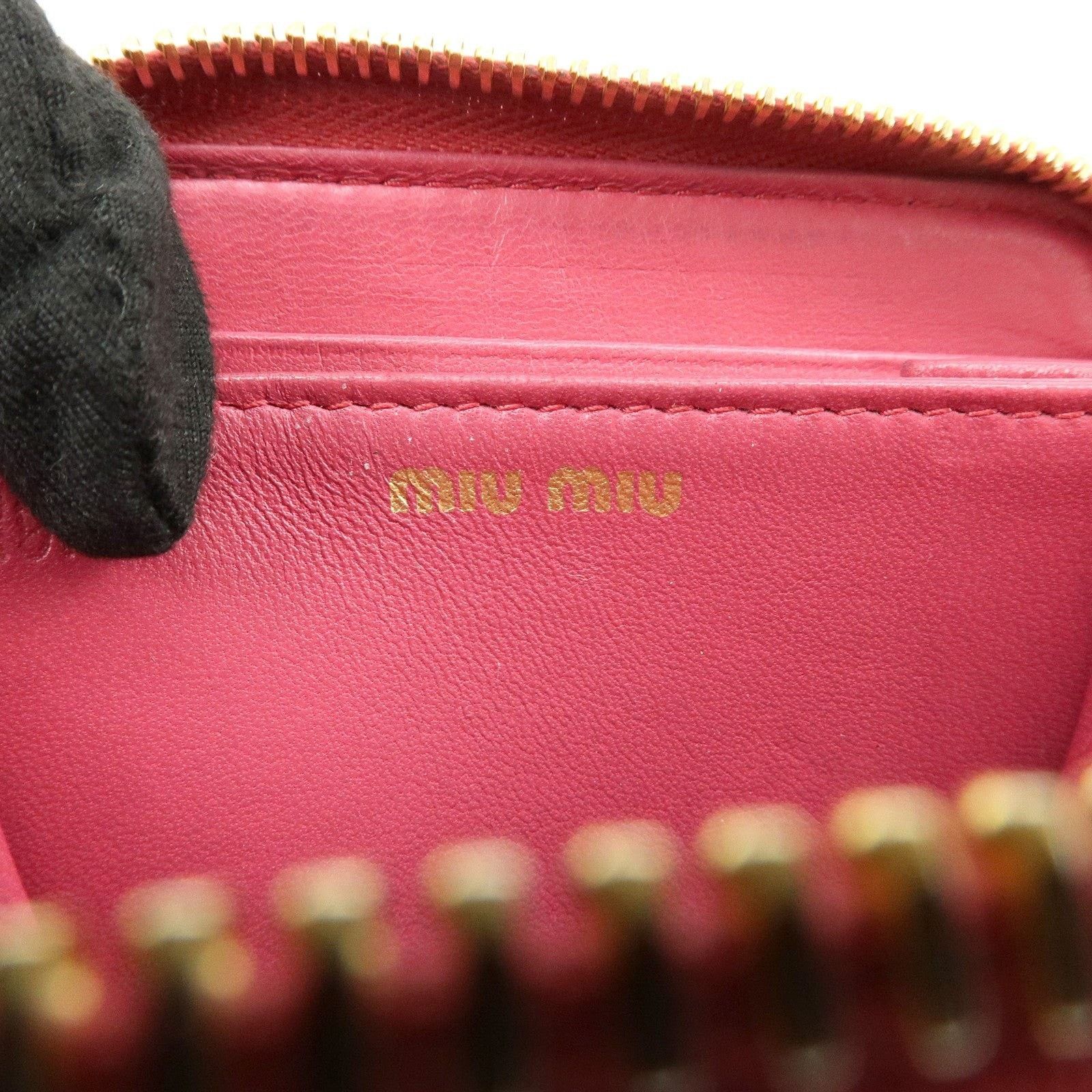 Miu Miu Miu Miu Logo Nappa Leather Coin Purse Pink Size ONE SIZE - 8 Thumbnail