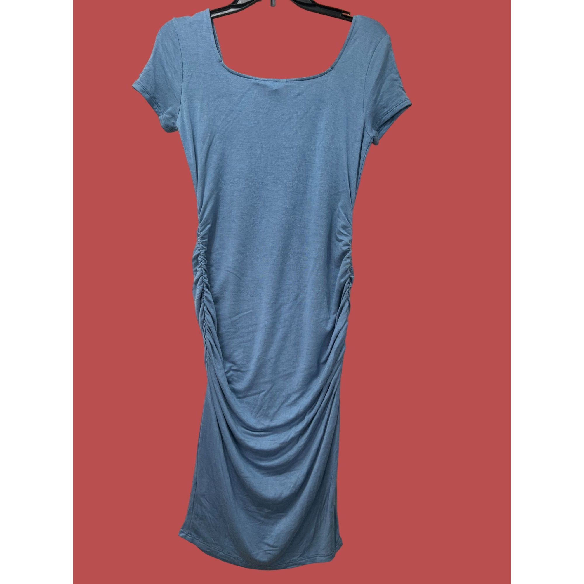 Other Antistar - Maternity Shirt Dress Short Sleeve - Blue - Mediu Size M / US 6-8 / IT 42-44 - 2 Thumbnail