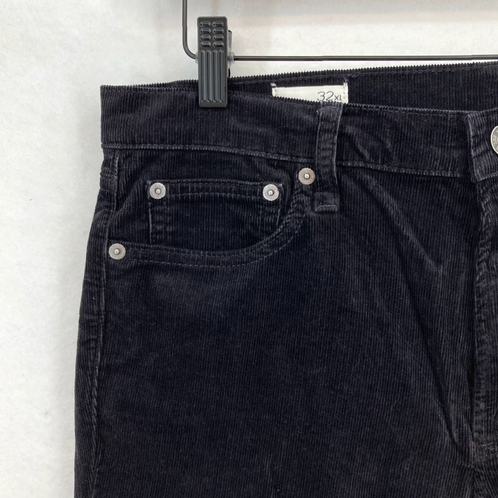Gap Gap 1969 Always Skinny Pants Women's 32XL Black Stretch Corduroy Mid Rise NWT Size 24" / US 00 / IT 34 - 3 Thumbnail