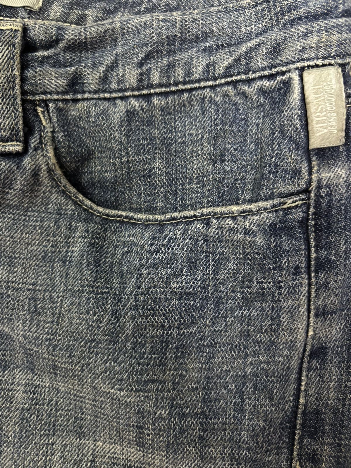 Versace Y2K Versace Jeans Couture Mud Wash Baggy Distressed Jeans Size US 31 - 5 Thumbnail