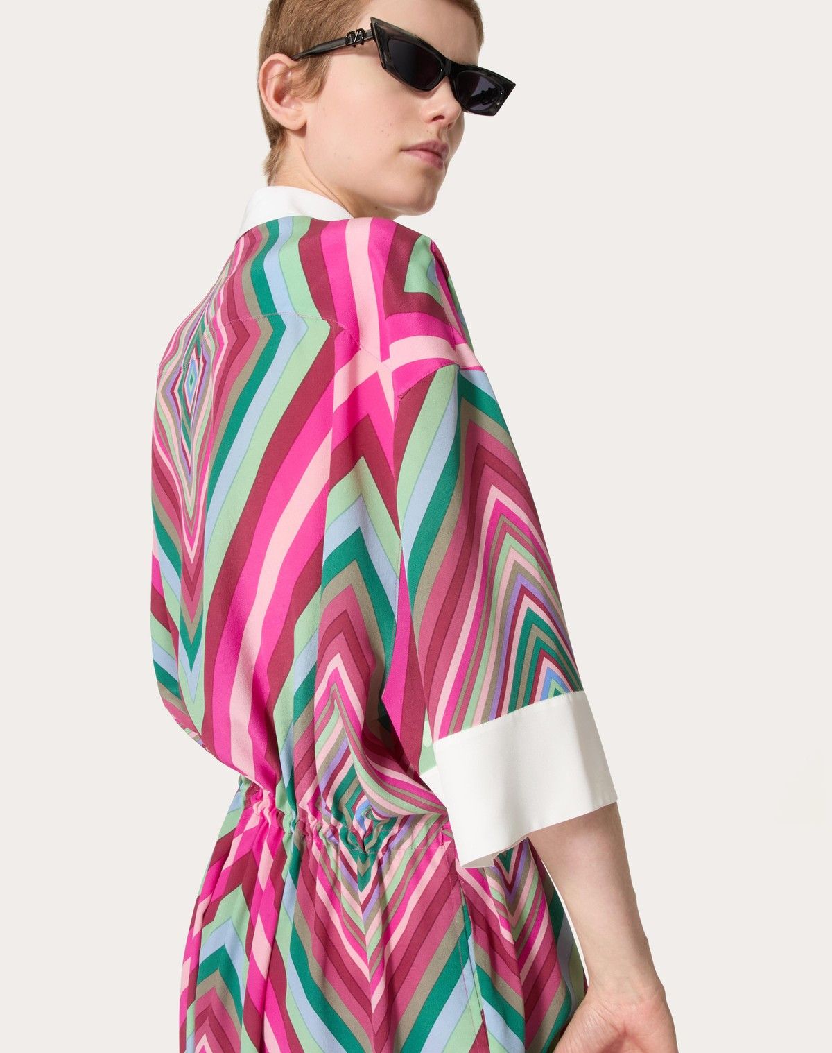 Valentino o1s1wg110525 Foulard Popeline Short Dress in Multicolor Size XS / US 0-2 / IT 36-38 - 5 Thumbnail