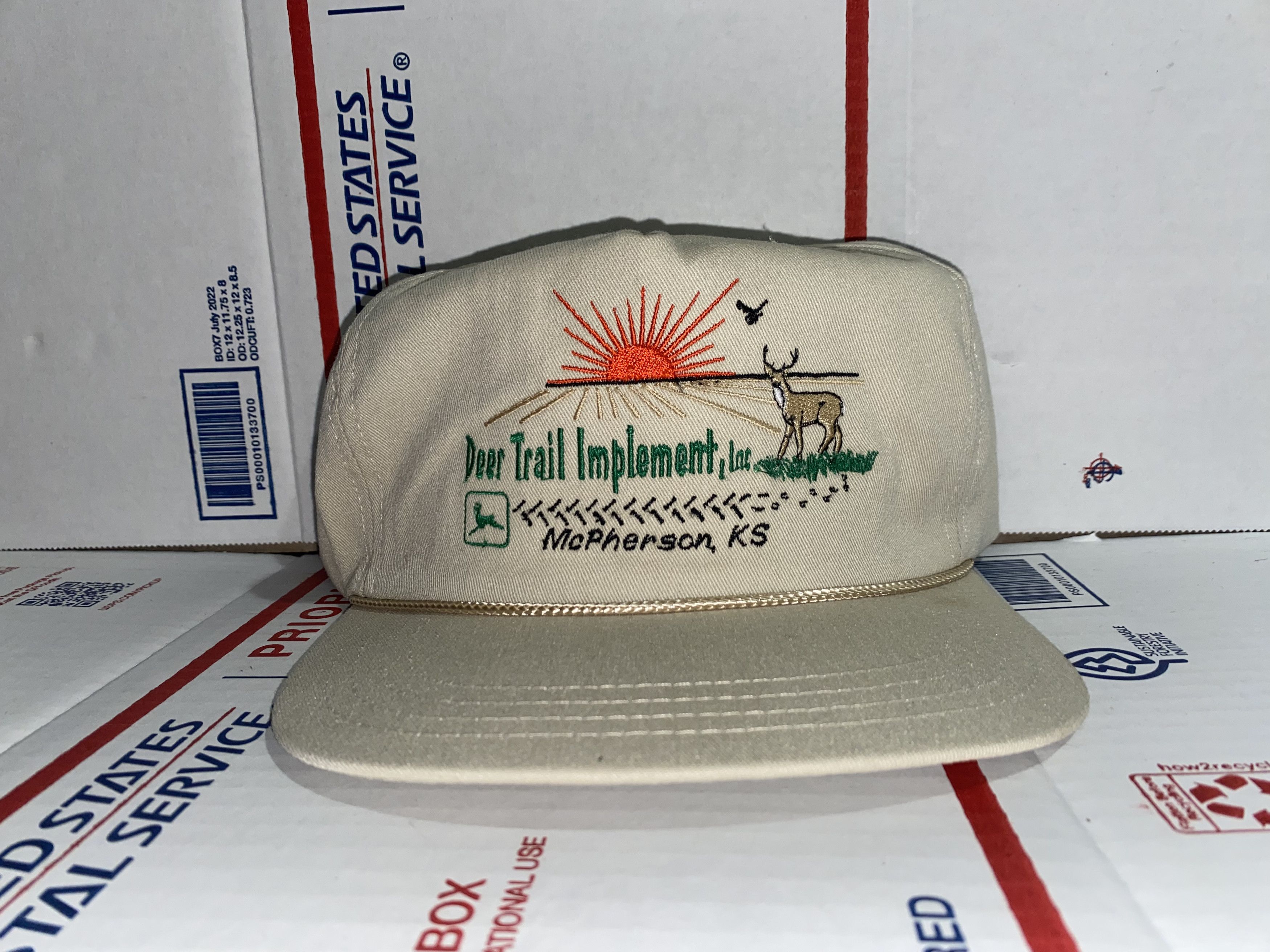 Vintage vtg Deer Trail Implement Inc. McPherson Kansas Hat Cap Co. ! Size ONE SIZE - 1 Thumbnail
