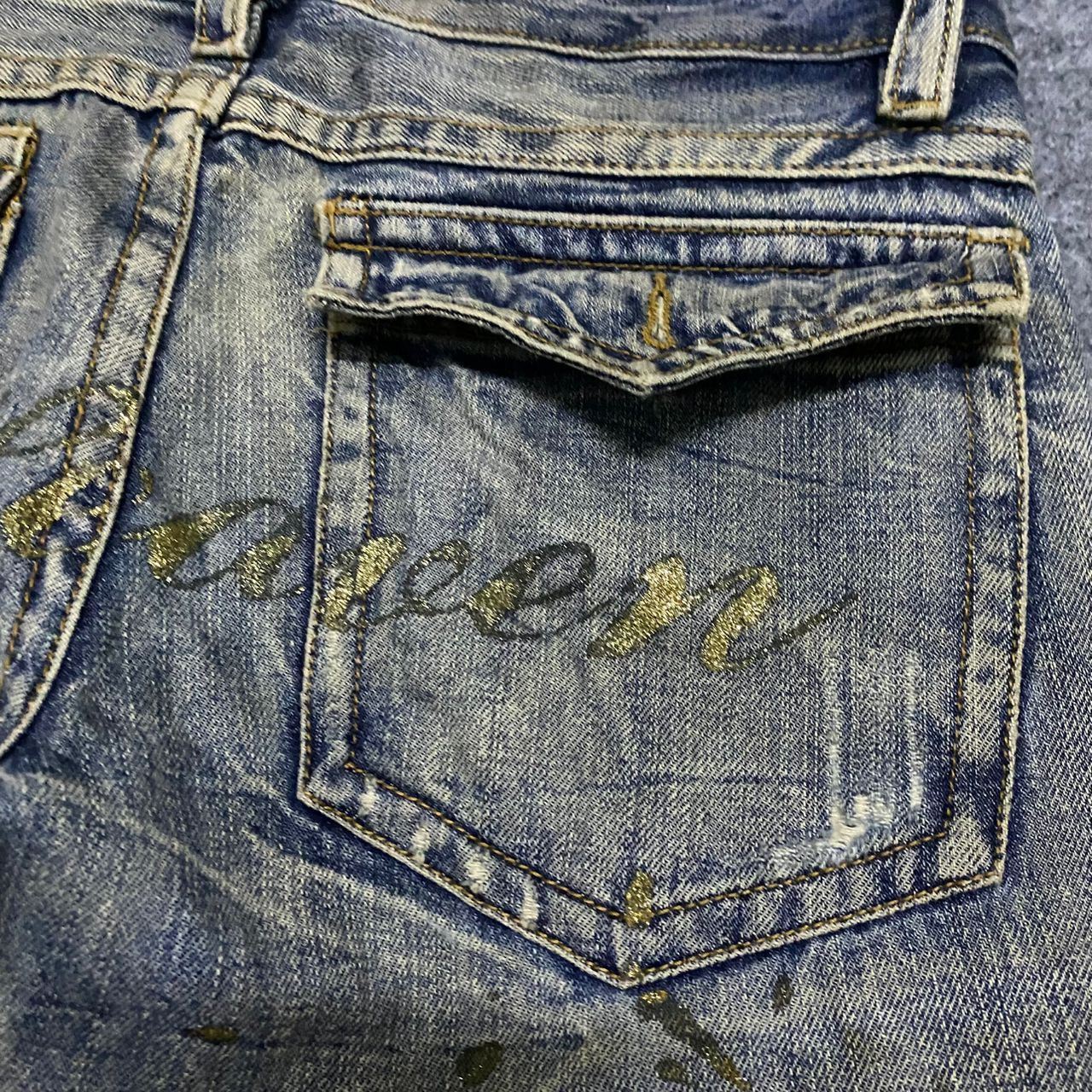 Japanese Brand 💥Flare💥Vintage Agate Label Punk Distressed Denim Size 32" / US 10 / IT 46 - 12 Thumbnail