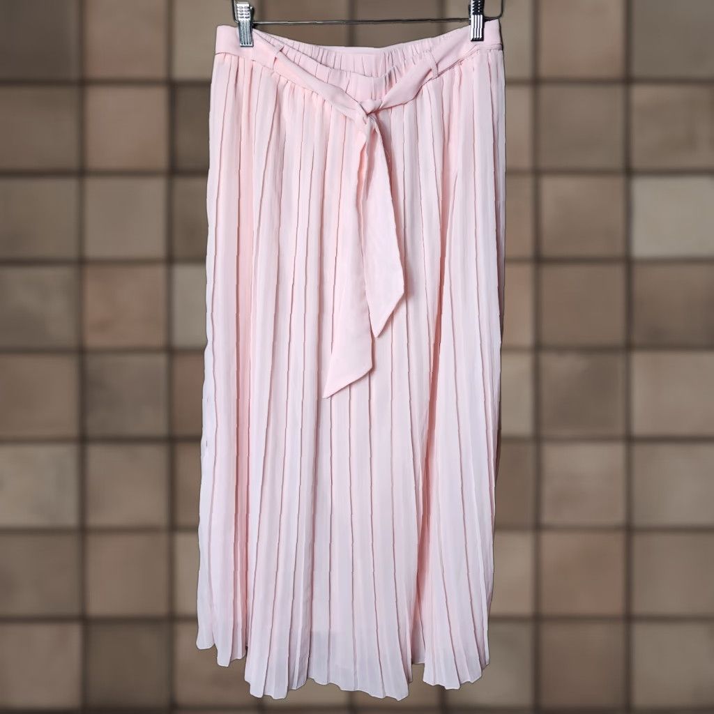 Joie Joie Womens L Skirt Maxi Micro Box Pleated Pastel Blush Pink w/Belt Size 36" / US 14 / IT 50 - 1 Thumbnail