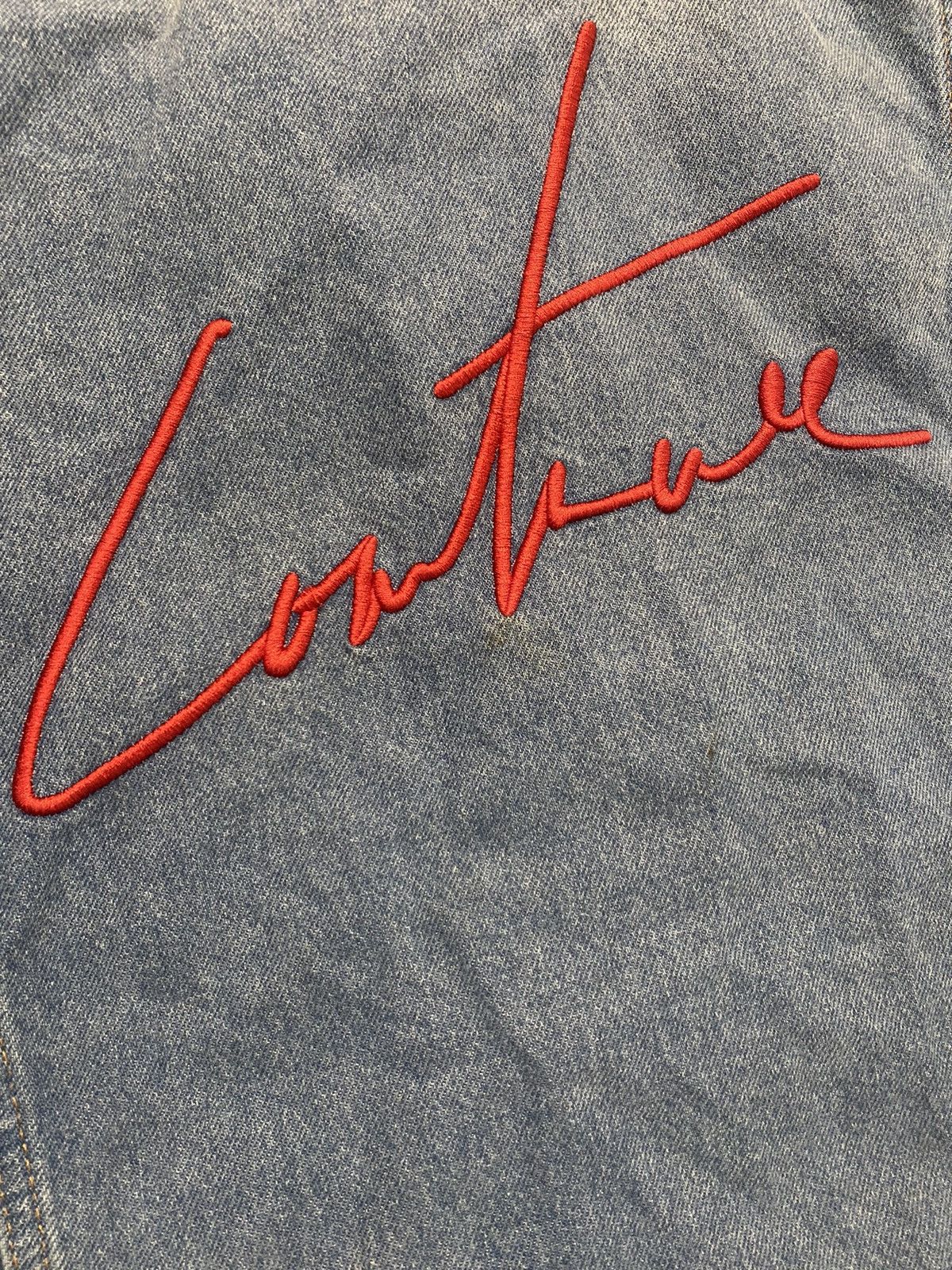Vintage Denim jacket zipper jeans jacket the couture Size US L / EU 52-54 / 3 - 6 Thumbnail